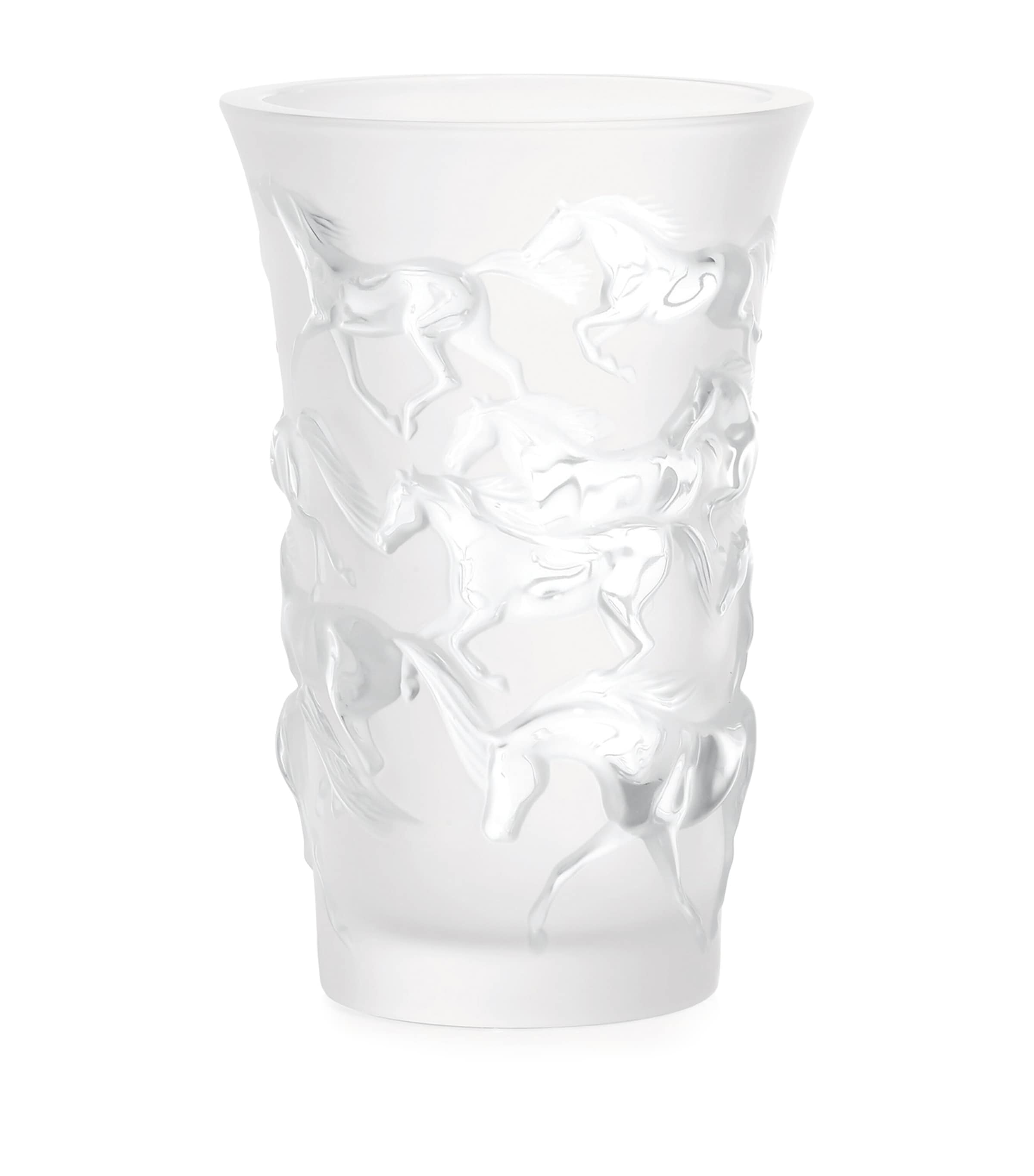 LALIQUE CRYSTAL MUSTANG VASE