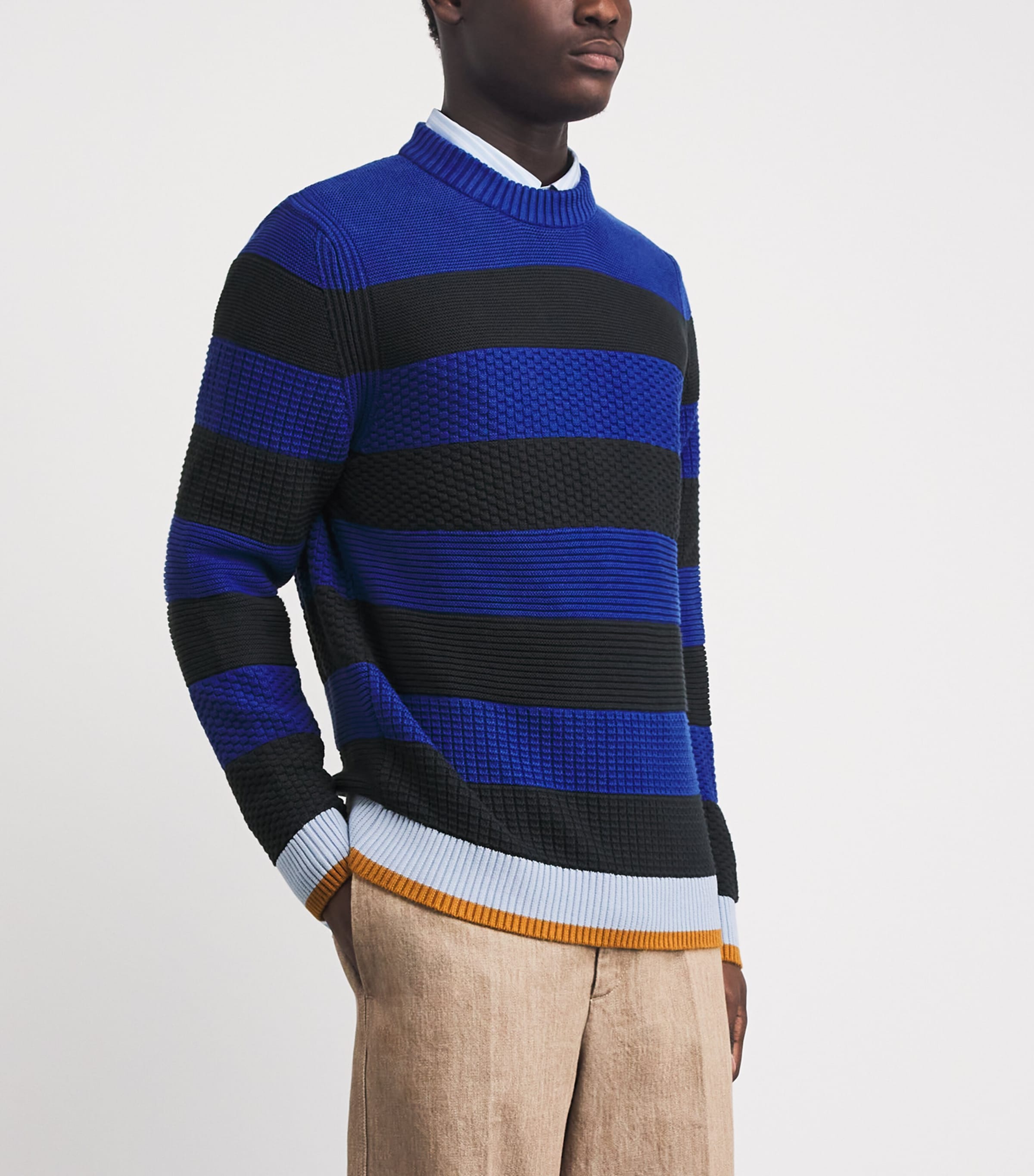 Barbour Mens x Paul Smith Cotton Stripe Southwold Sweater Dark Image 4