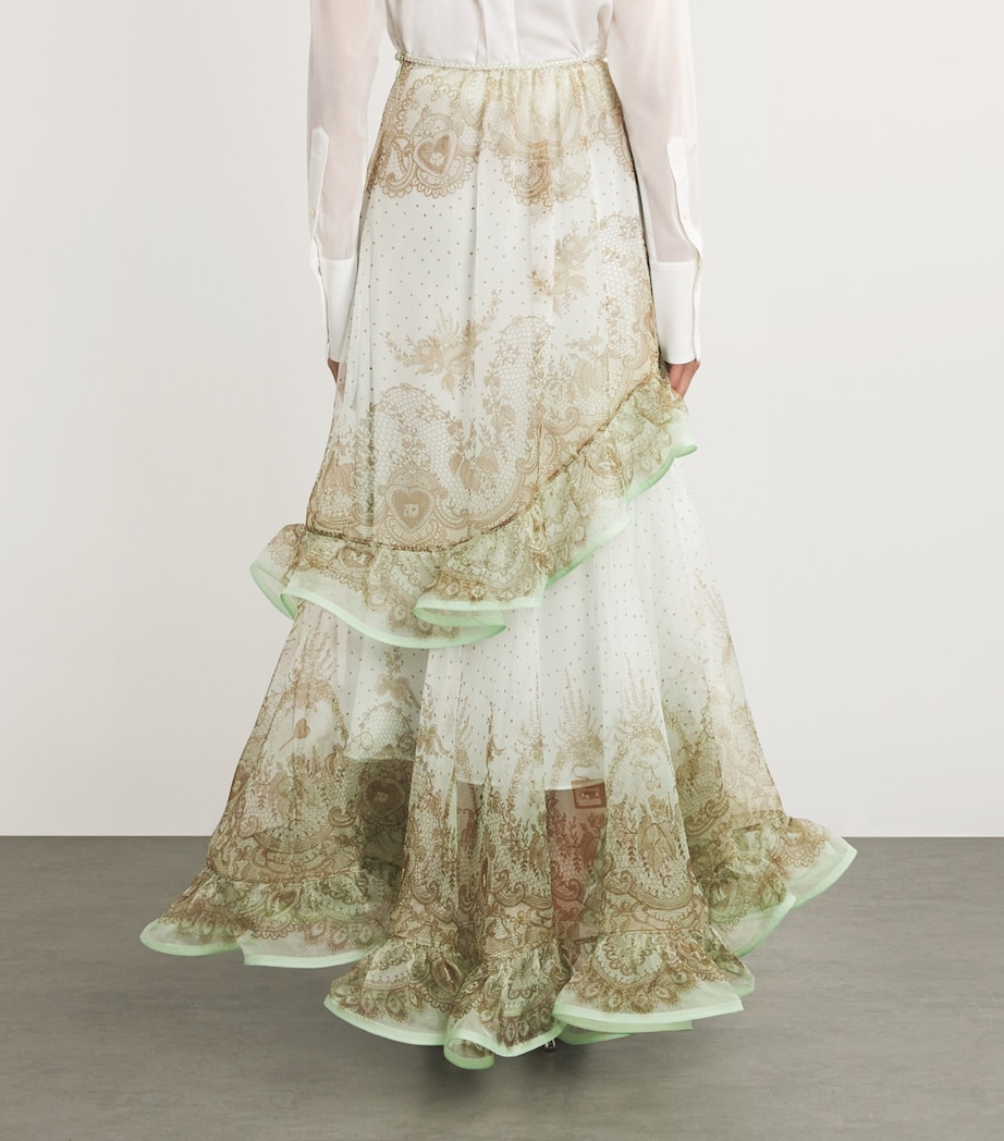 Silk Flutter Maxi Skirt MNTLACPRIMNT LCEPRNT Image 4