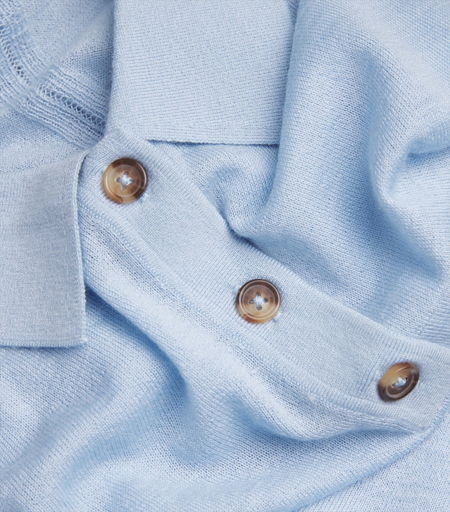 Cashmere Adeline Polo Sweater LBLUE Image 5