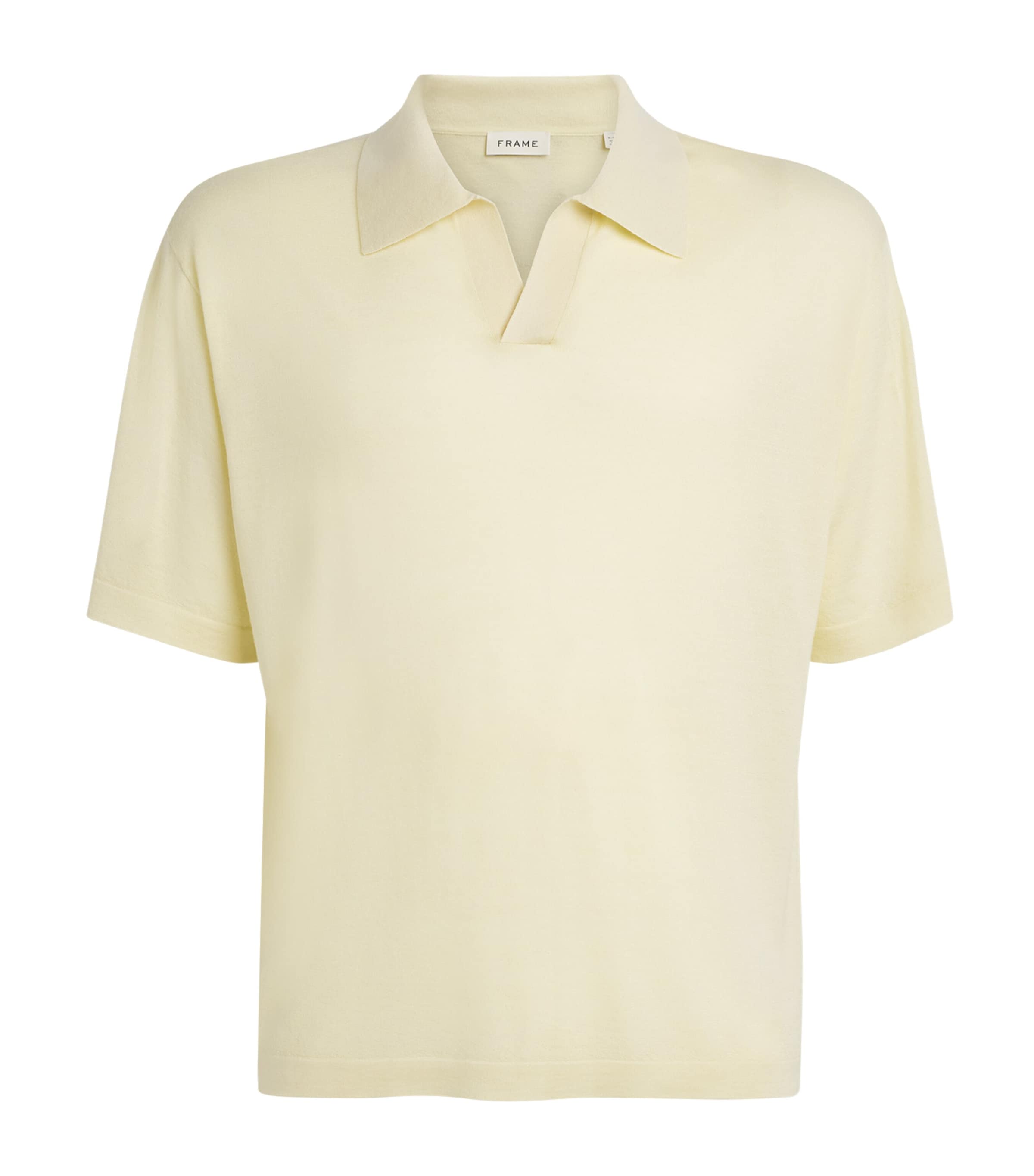 FRAME Mens Merino-Cashmere Short-Sleeve Polo Sweater Paly Image 1