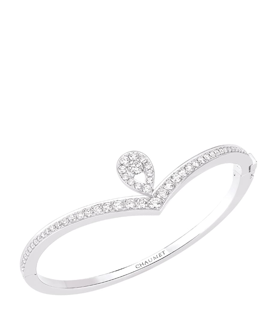 White Gold and Diamond Joséphine Aigrette Bangle WHITE GOLD Image 1