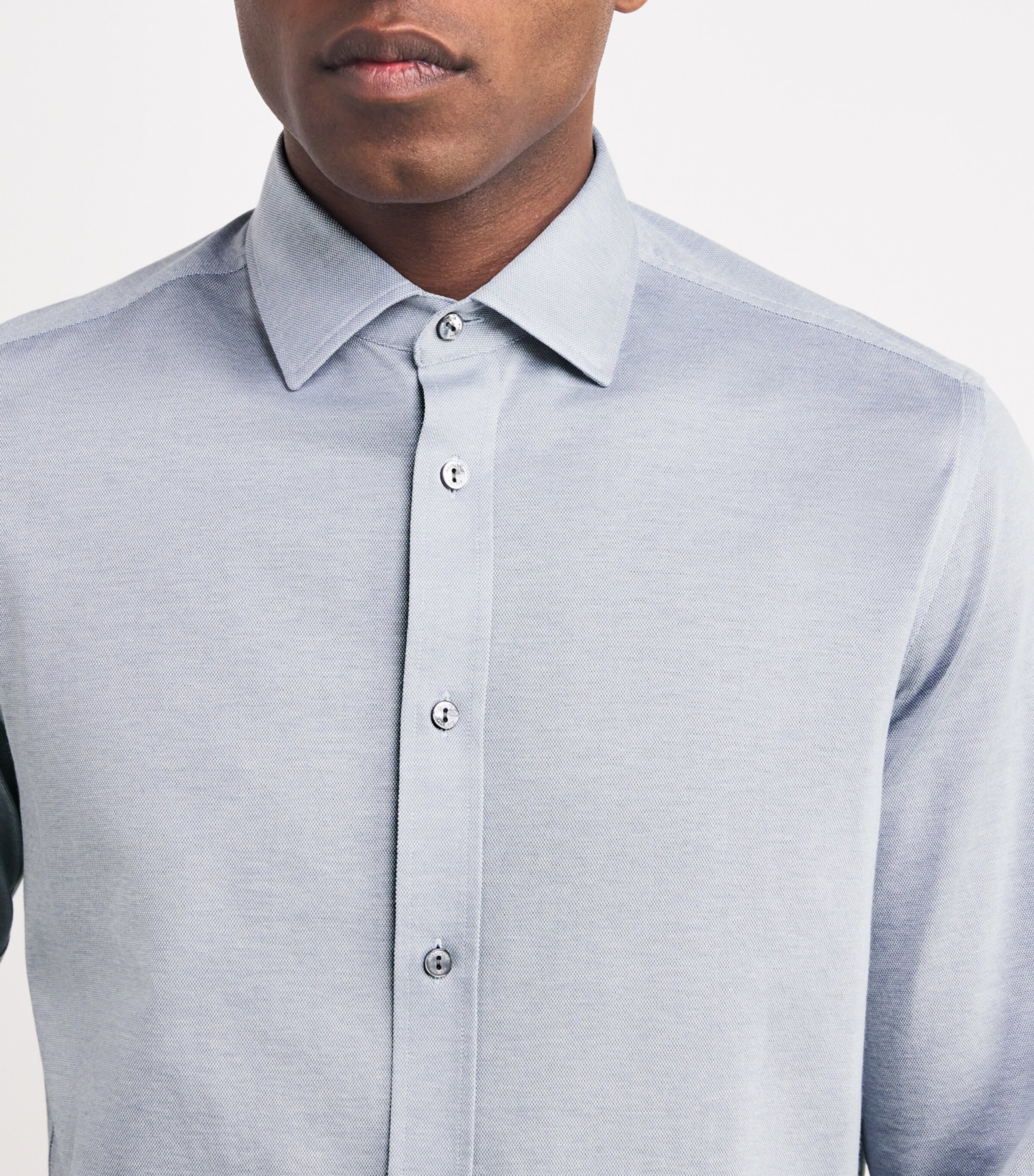 Agnona Mens Cotton-Silk Shirt Blue Image 6