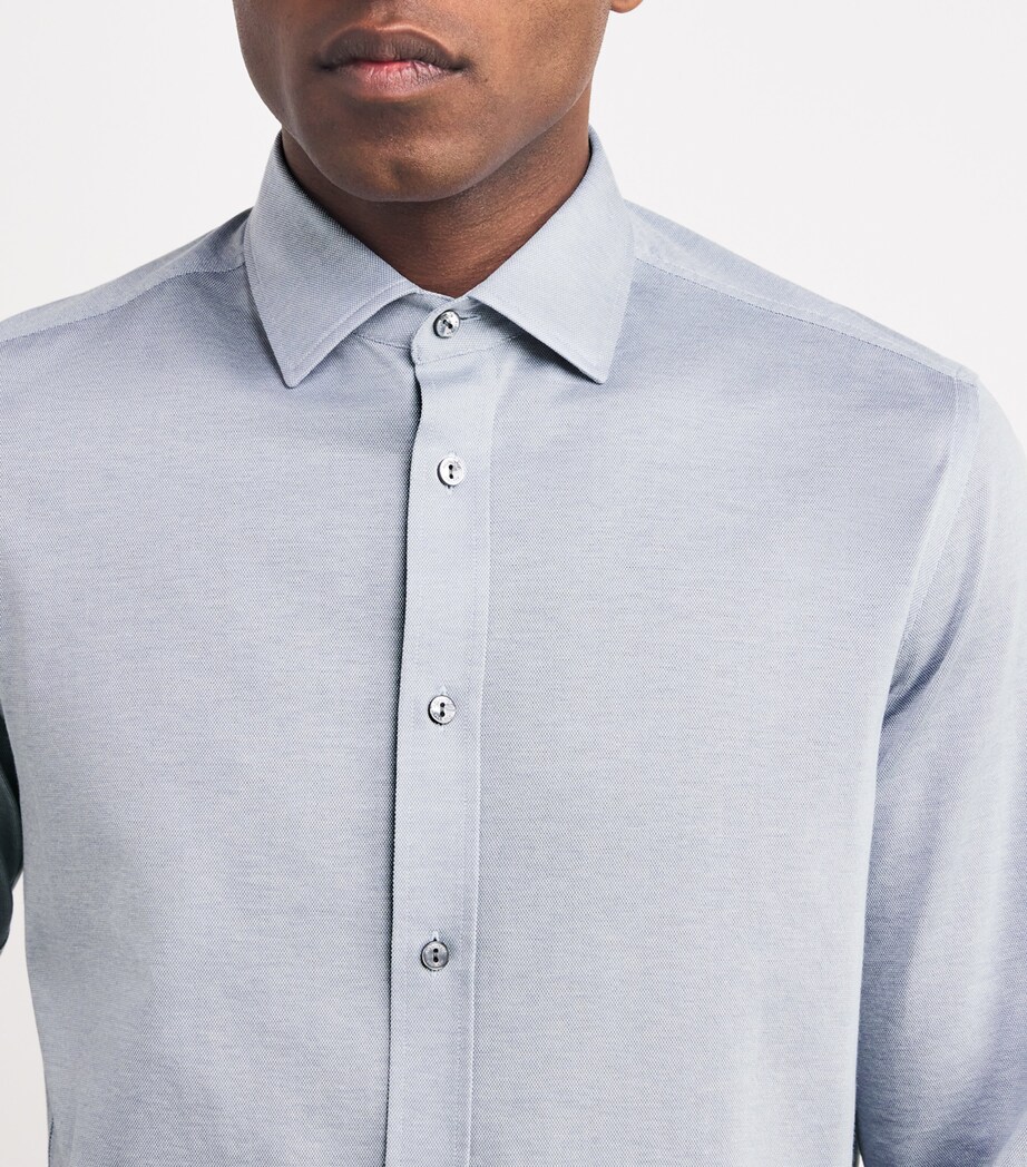 Agnona Mens Cotton-Silk Shirt Blue Image 6