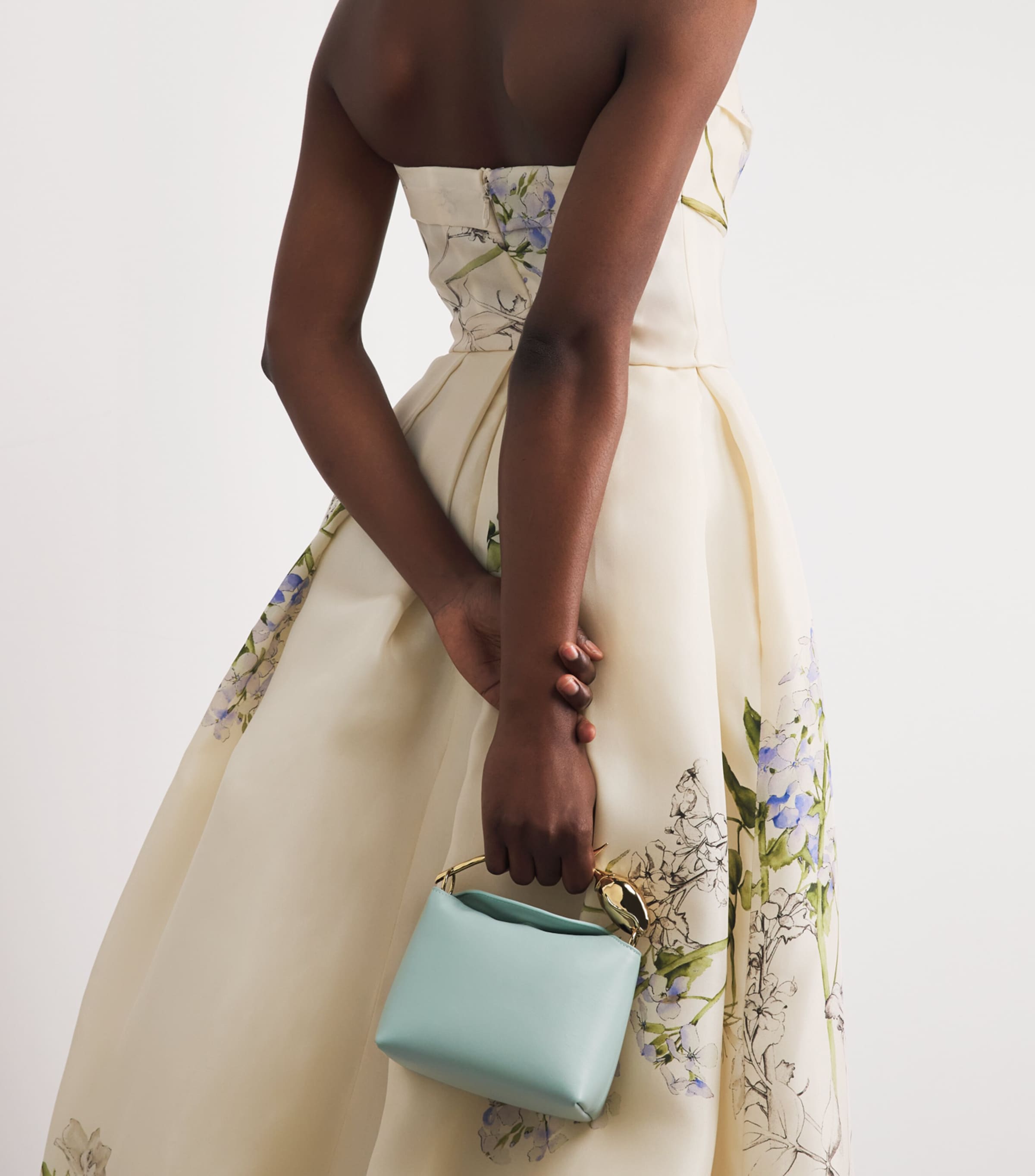 Erdem Mini Leather Bloom Top-Handle Bag Duck Egg Image 2