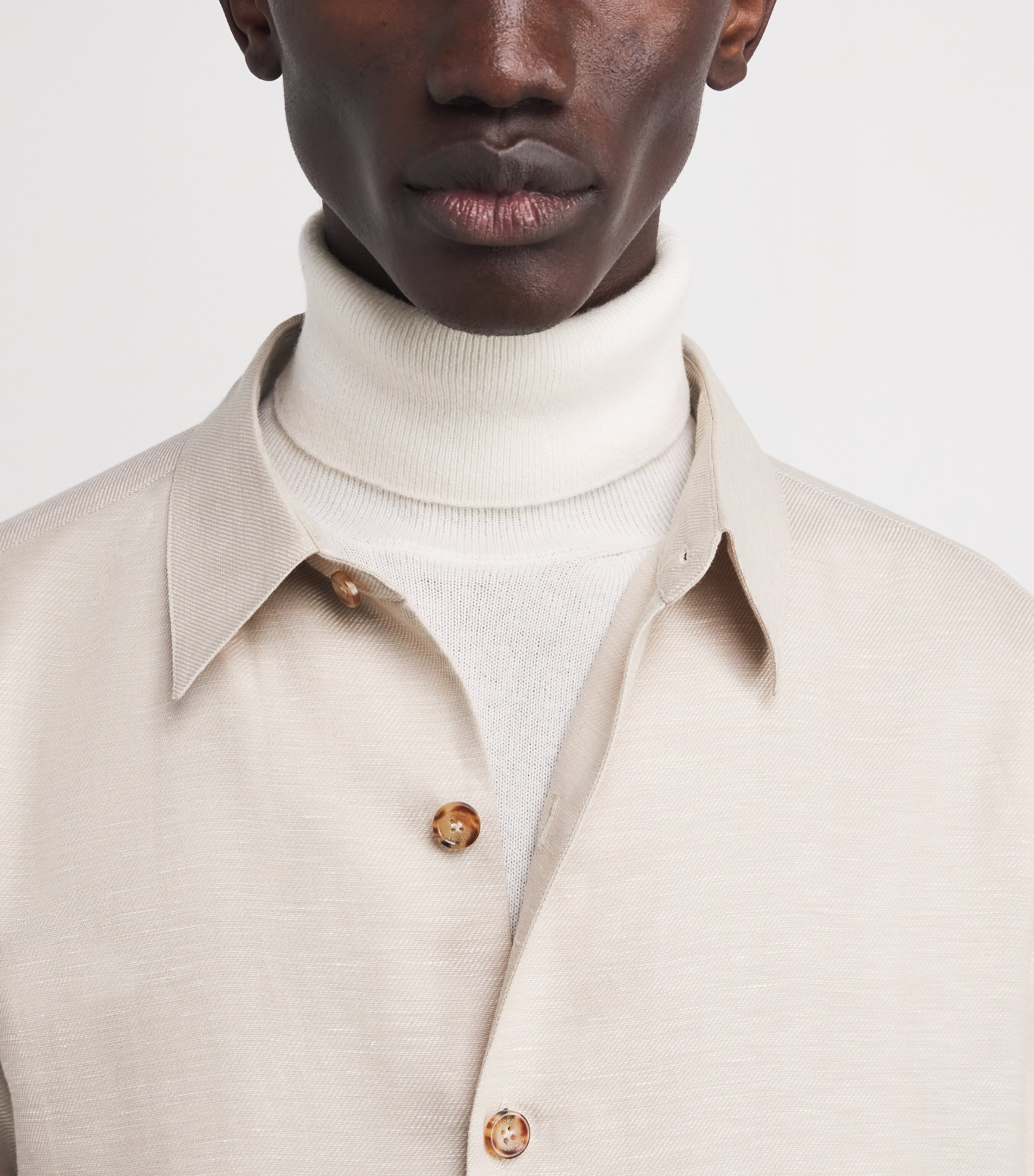 Cashmere-Linen Shirt 82805 SAND Image 6