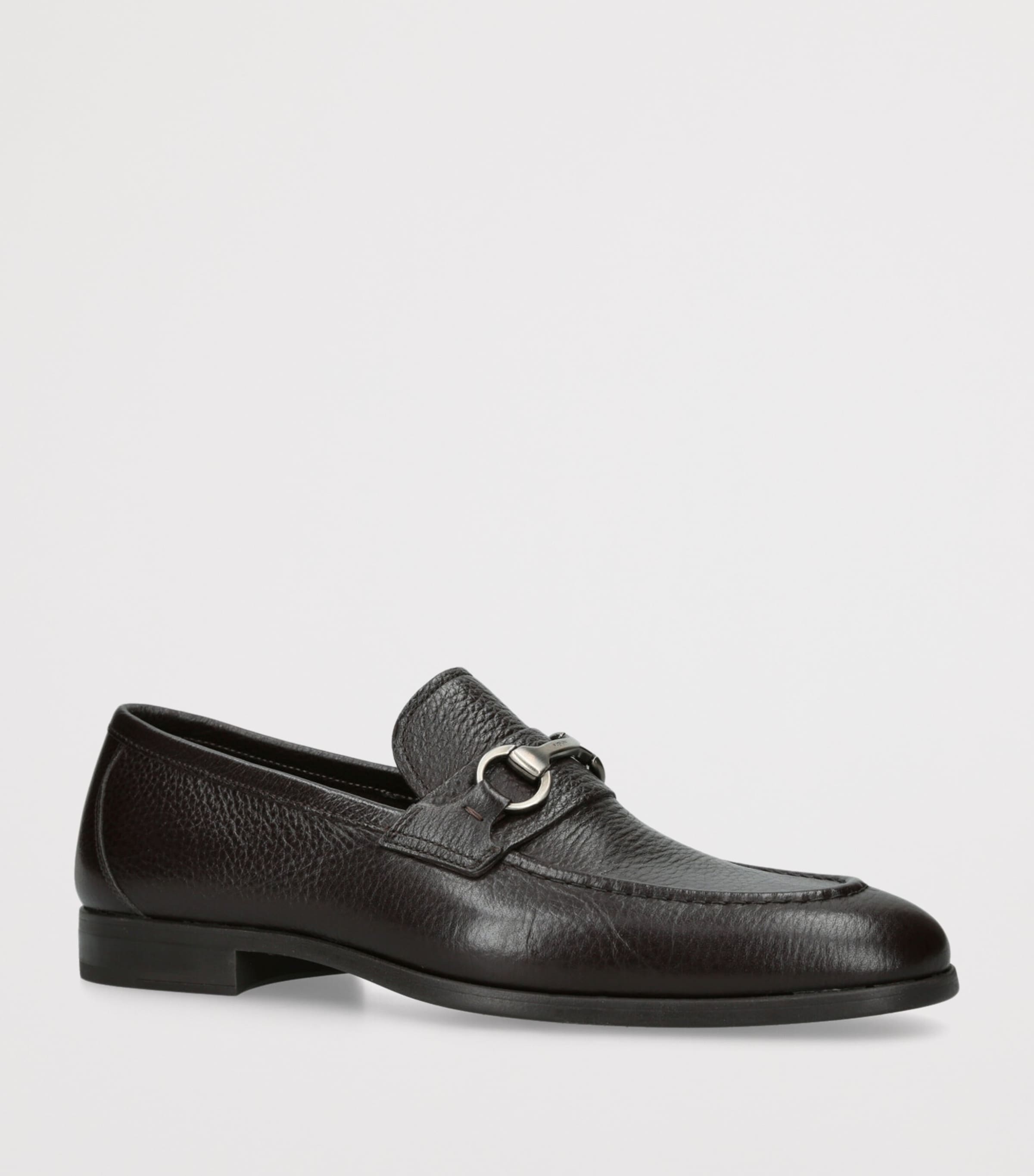 Leather Horsebit Loafers DARK BROWN Image 3