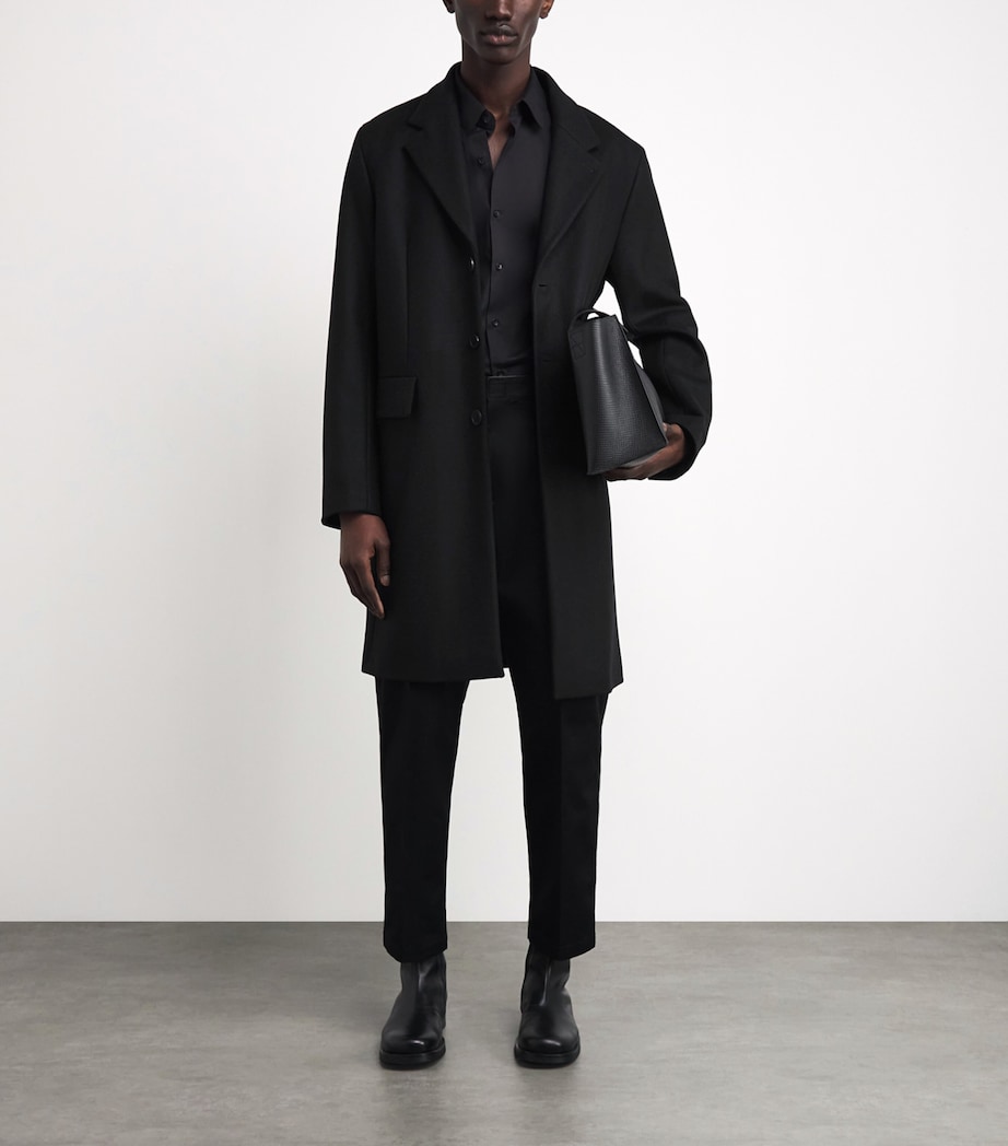 Sandro Paris Mens Wool-Blend Coat Black Image 2