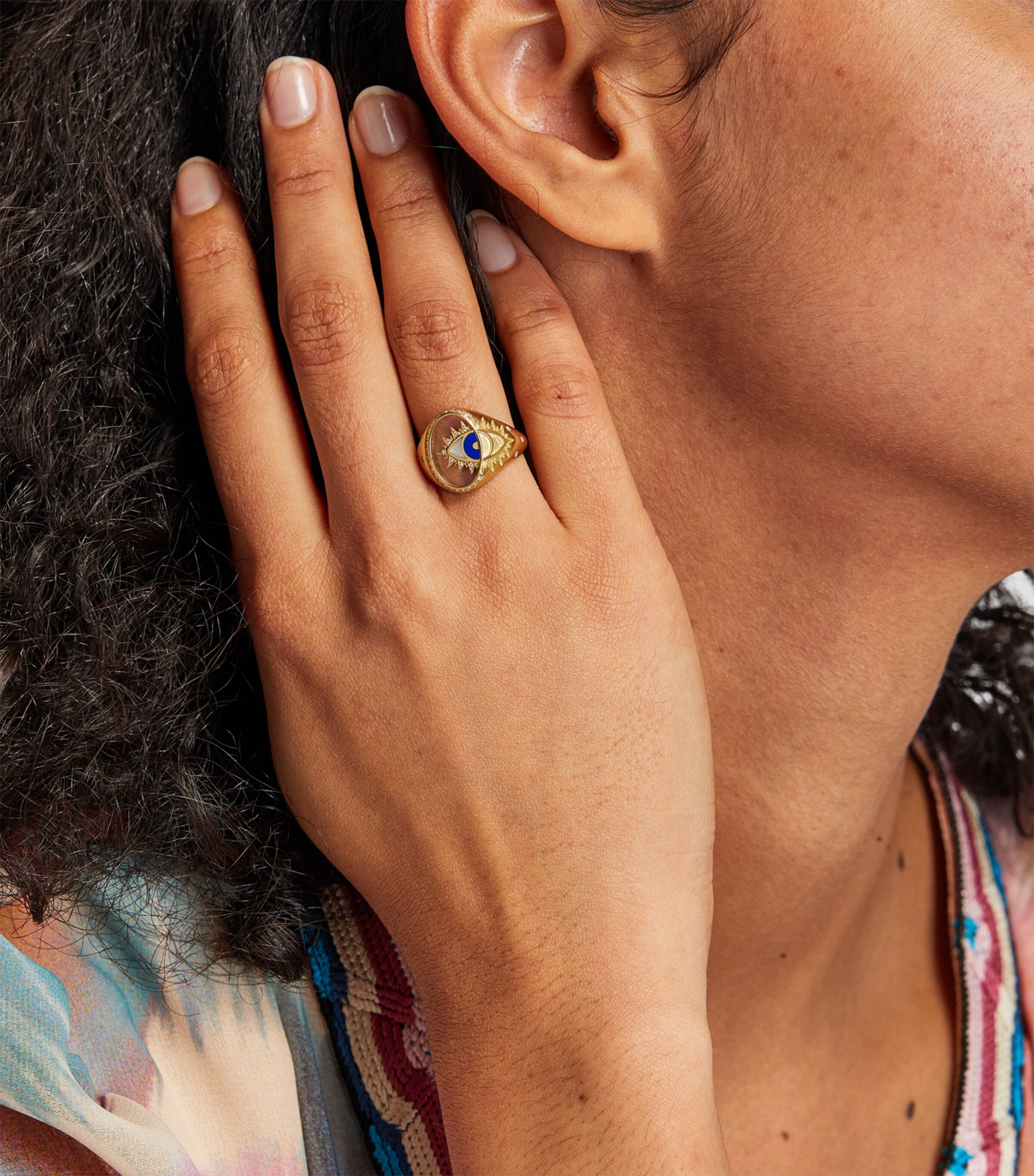 L'ATELIER NAWBAR Yellow Gold, Diamond and Mother-of-Pearl Eye On Biladi Ring Yellow Gold Image 5