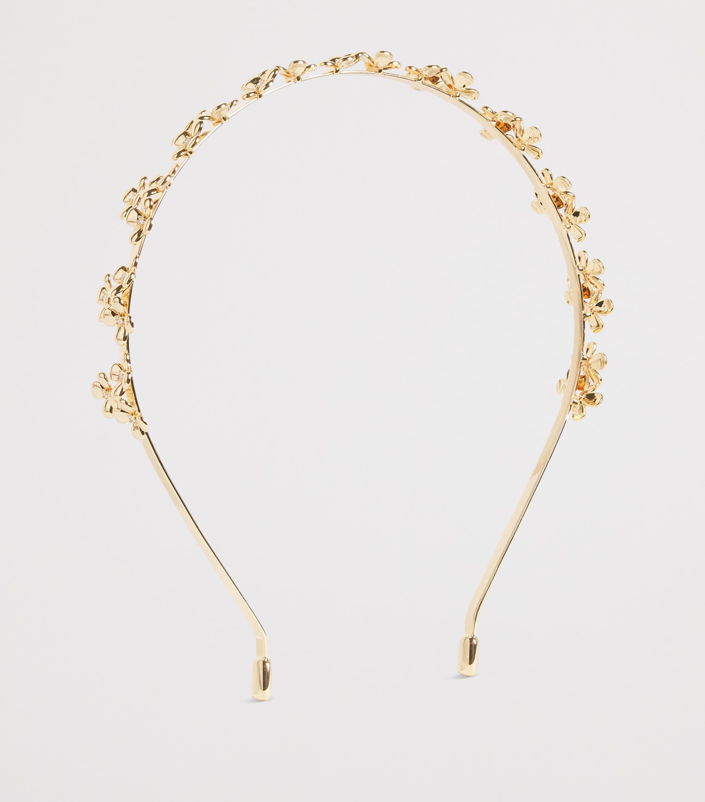 Metal Floral Cluster Headband GOLD Image 2