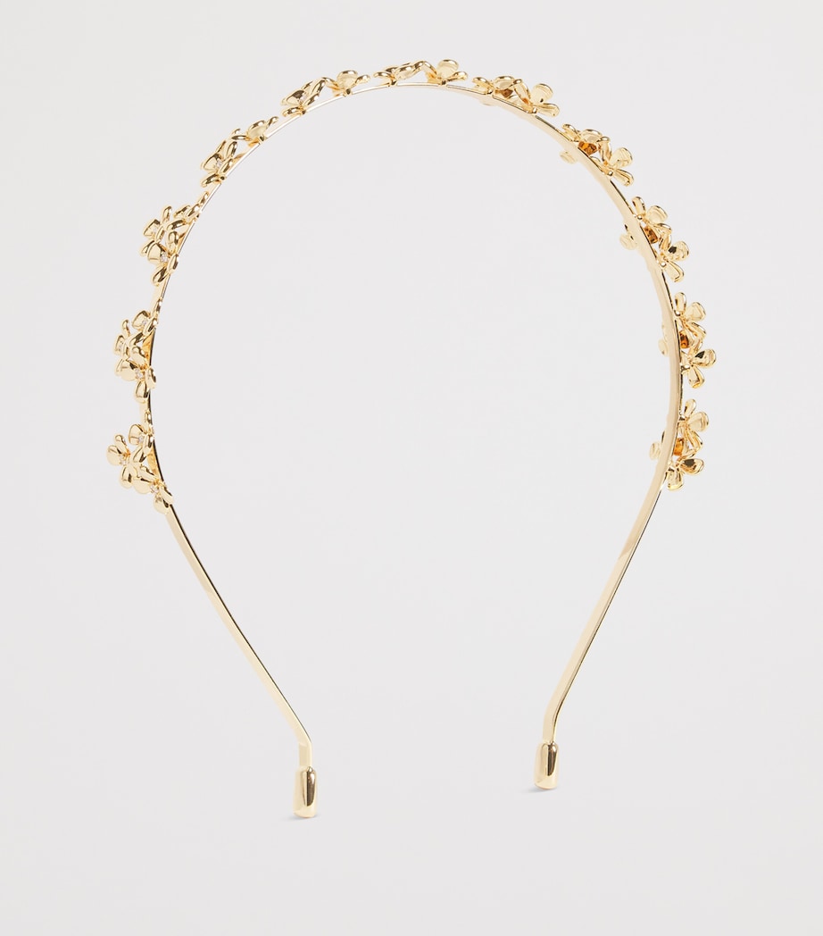 Metal Floral Cluster Headband GOLD Image 2