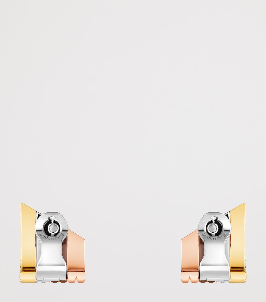 Mixed Gold and Diamond Quatre Classique Stud Earrings YELLOW GOLD Image 2