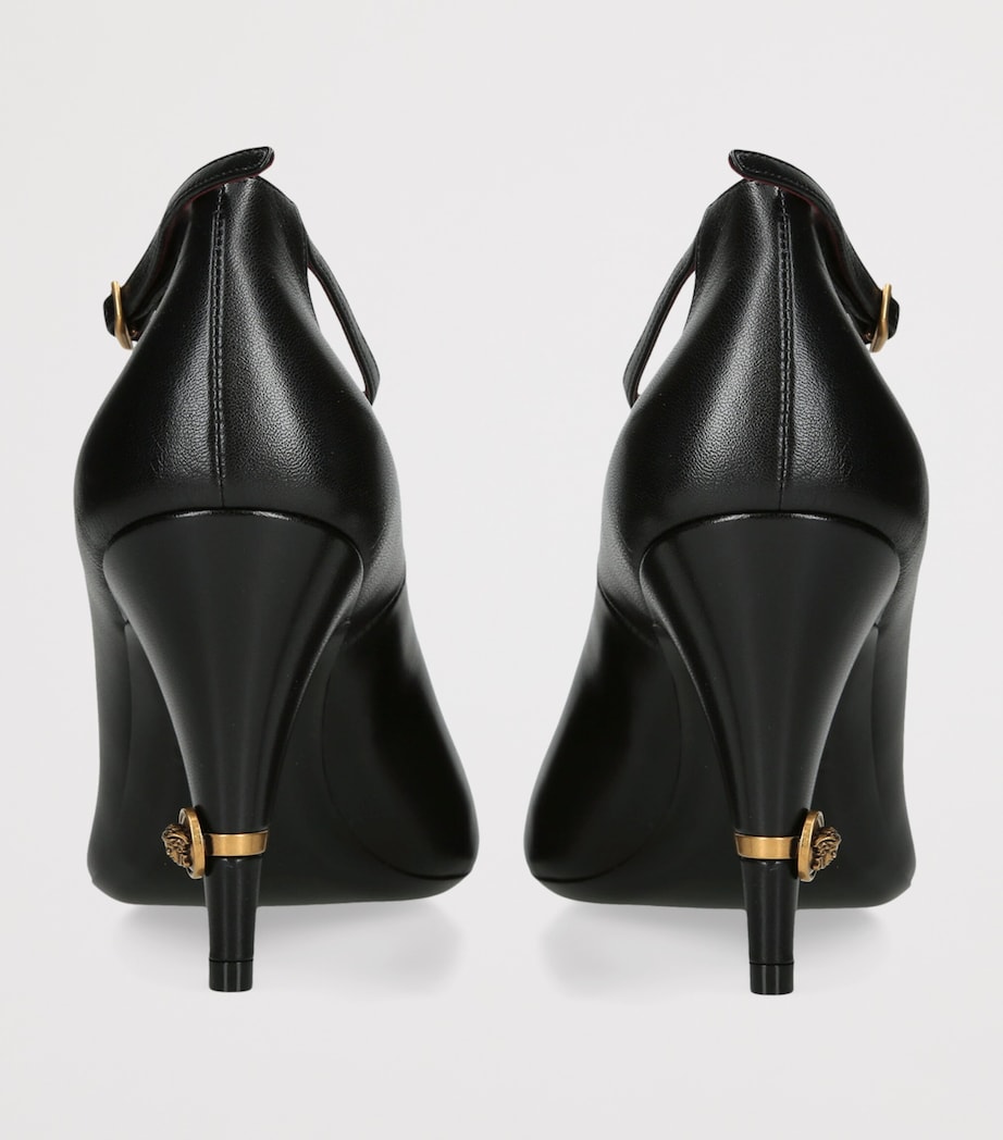 Versace Leather Gianni Pumps 90 Black Image 2