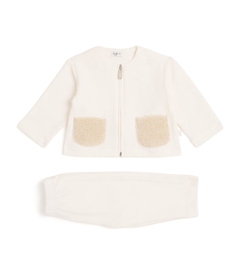 Stretch-Cotton Sweatshirt and Trousers Set (6-24 Months) 1011MILK/NATURAL Image 1