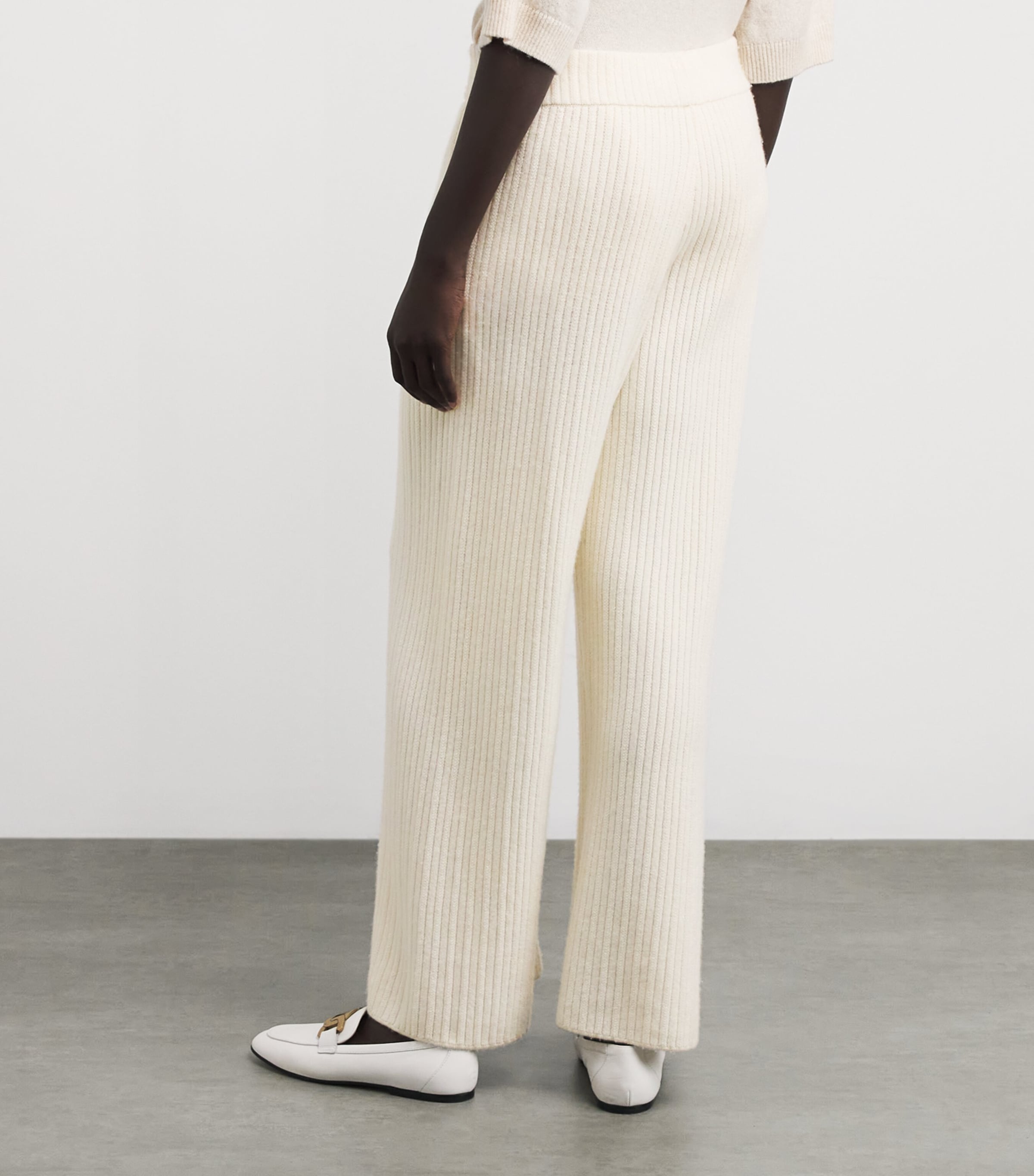 Cashmere Ribbed Trousers CLOUD Image 4