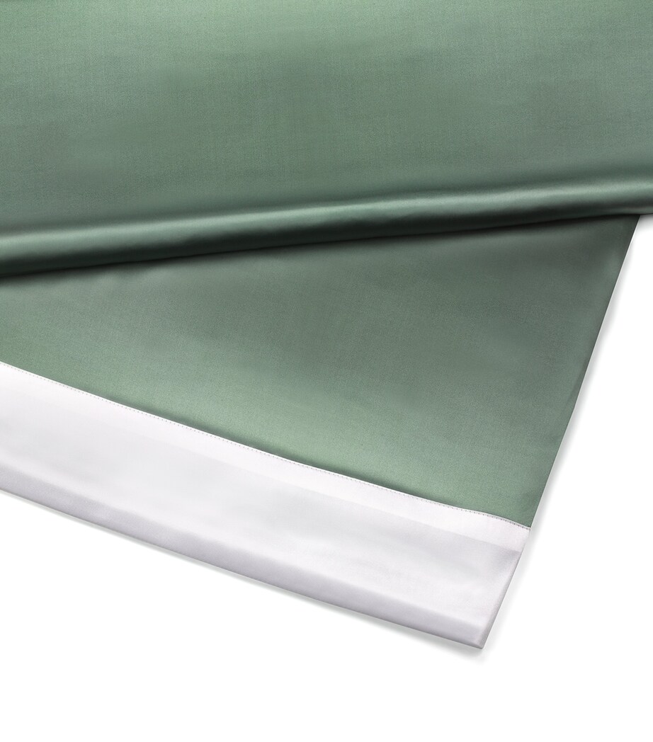 Silk Ashdown Super King Flat Sheet (280cm x 310cm) GREEN/WHITE Image 1