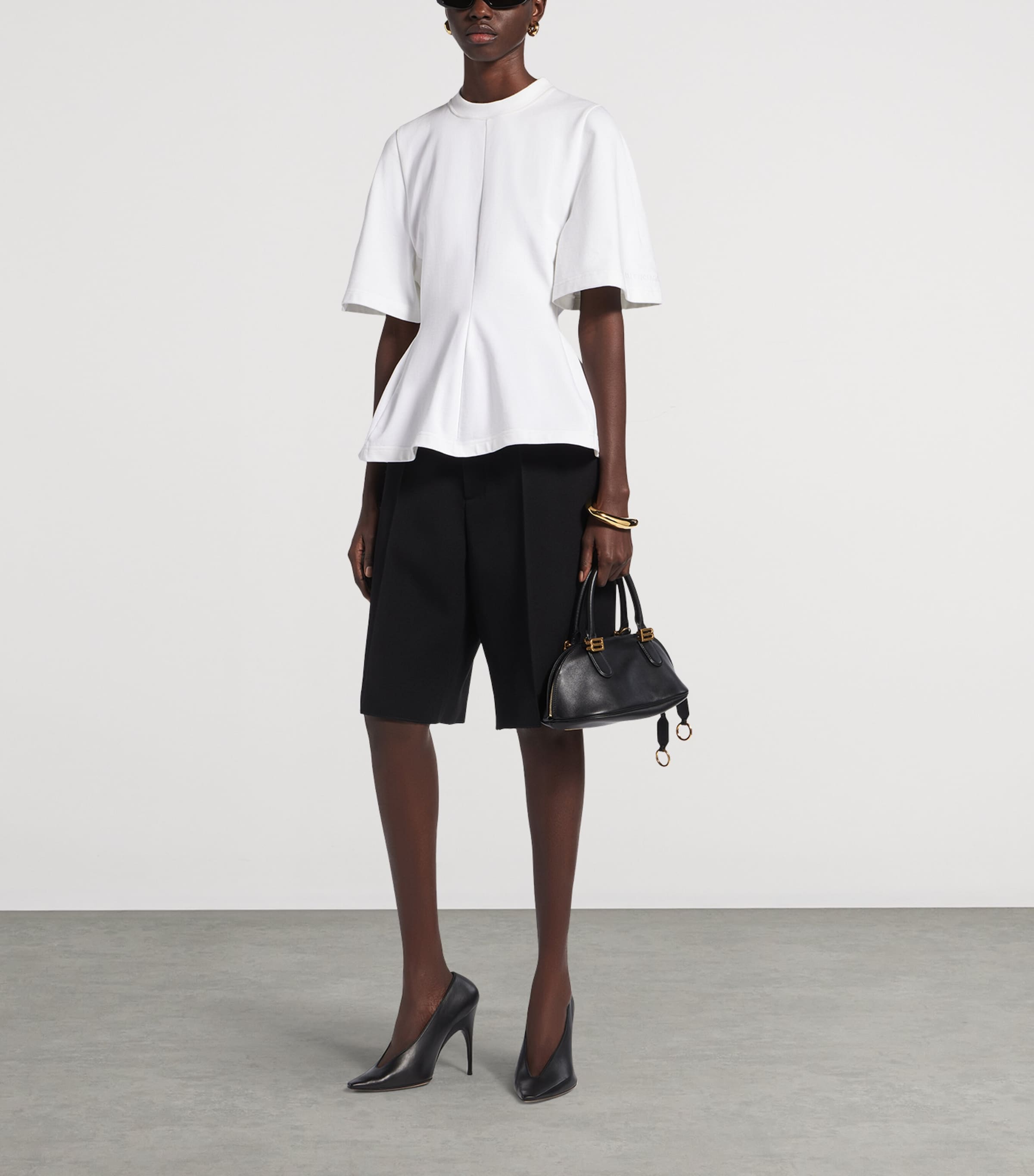 Balenciaga Womens Cotton Shaped T-Shirt Image 2