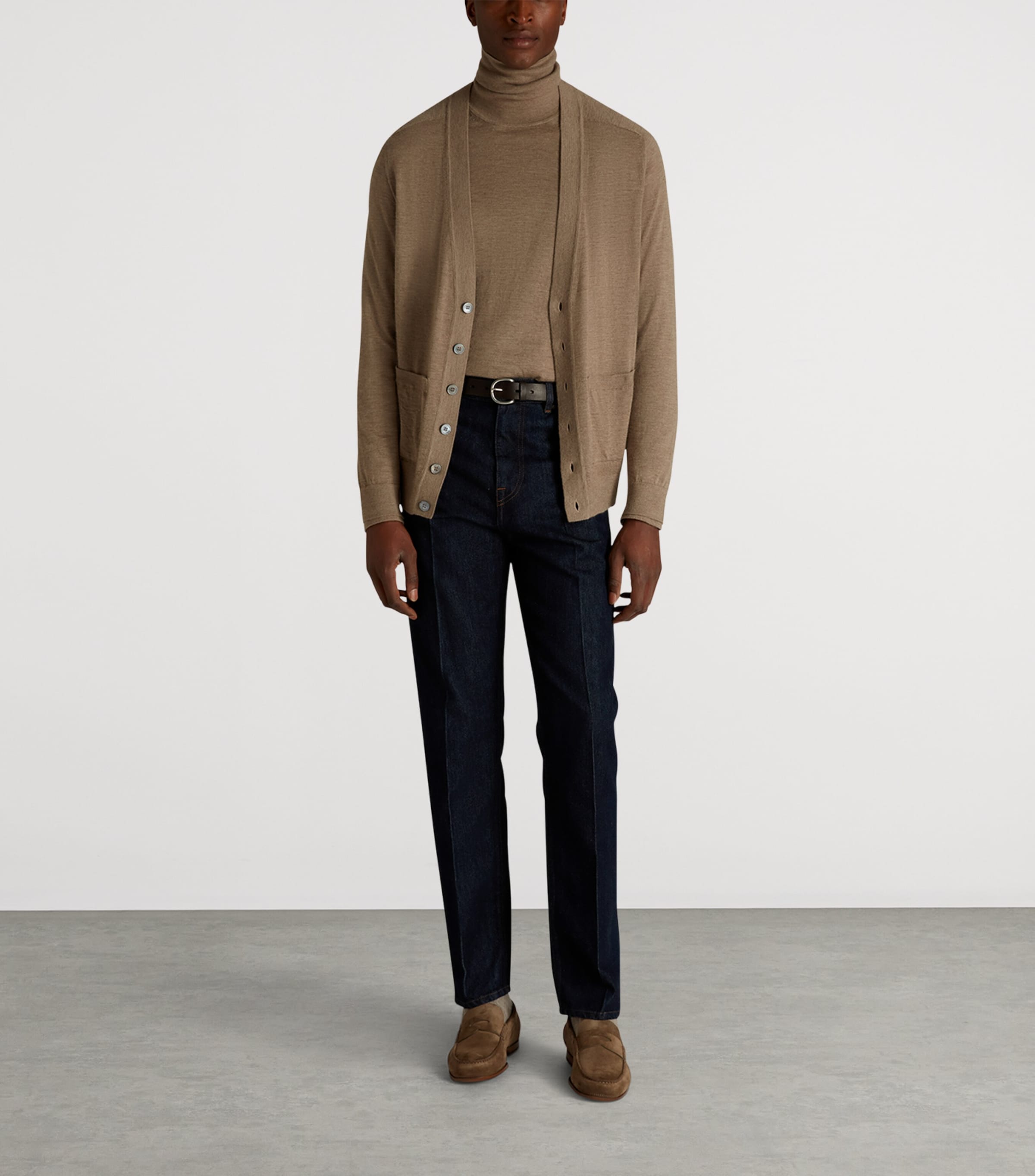 Superfine Cashmere Cardigan 254MID NATURAL Image 2