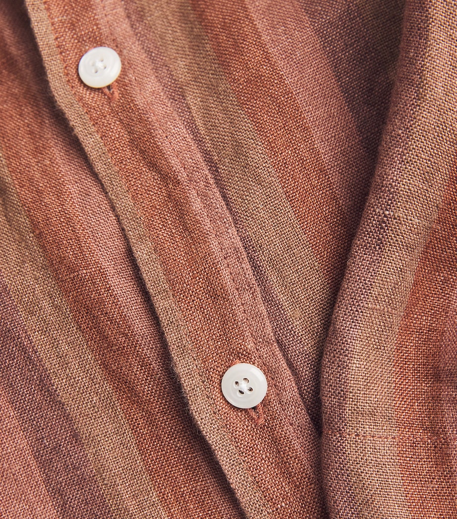Linen Stripe Garrison Shirt TERRACOTTA Image 5