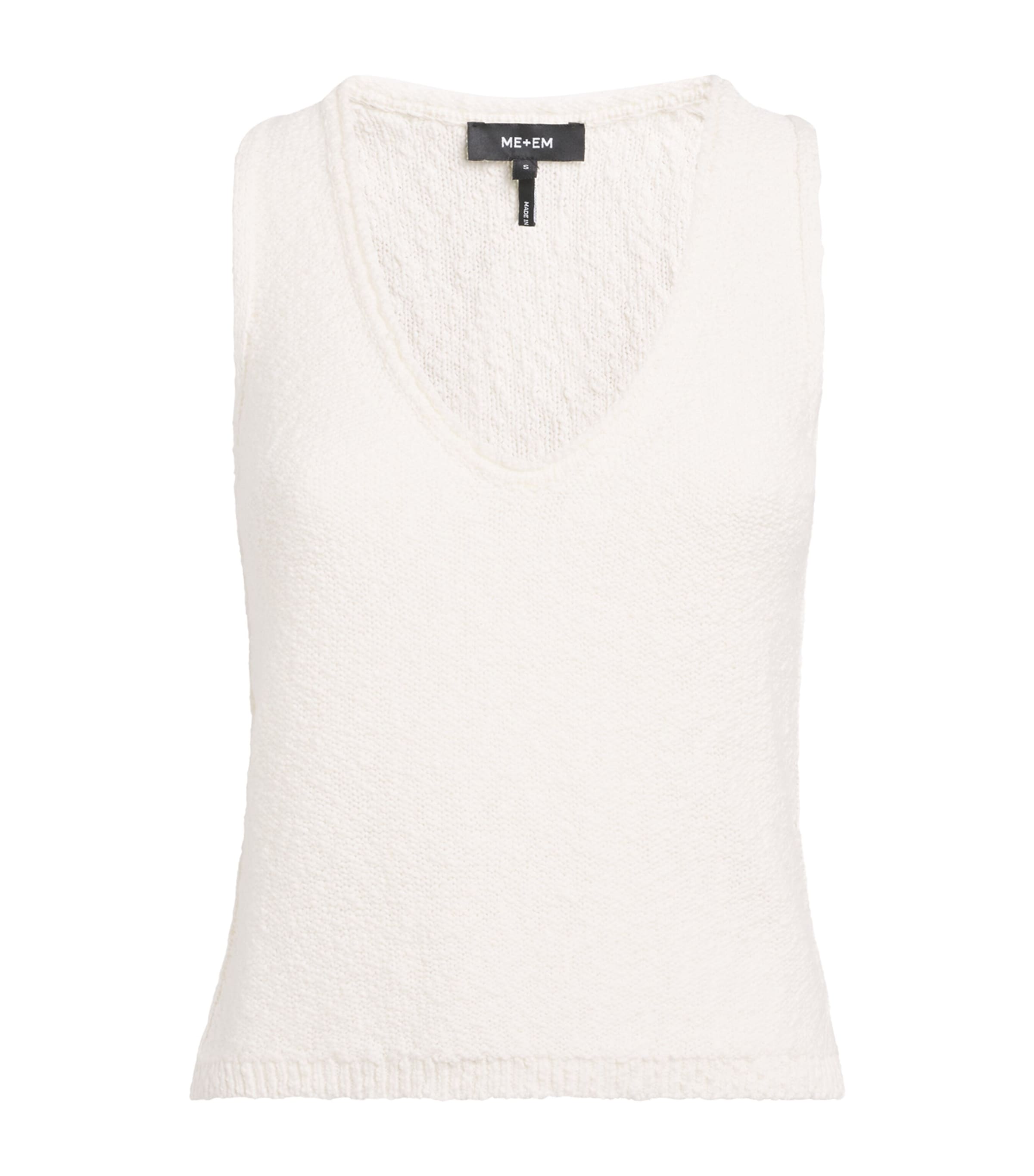 Me+em Cotton-linen Bouclé Tank Top