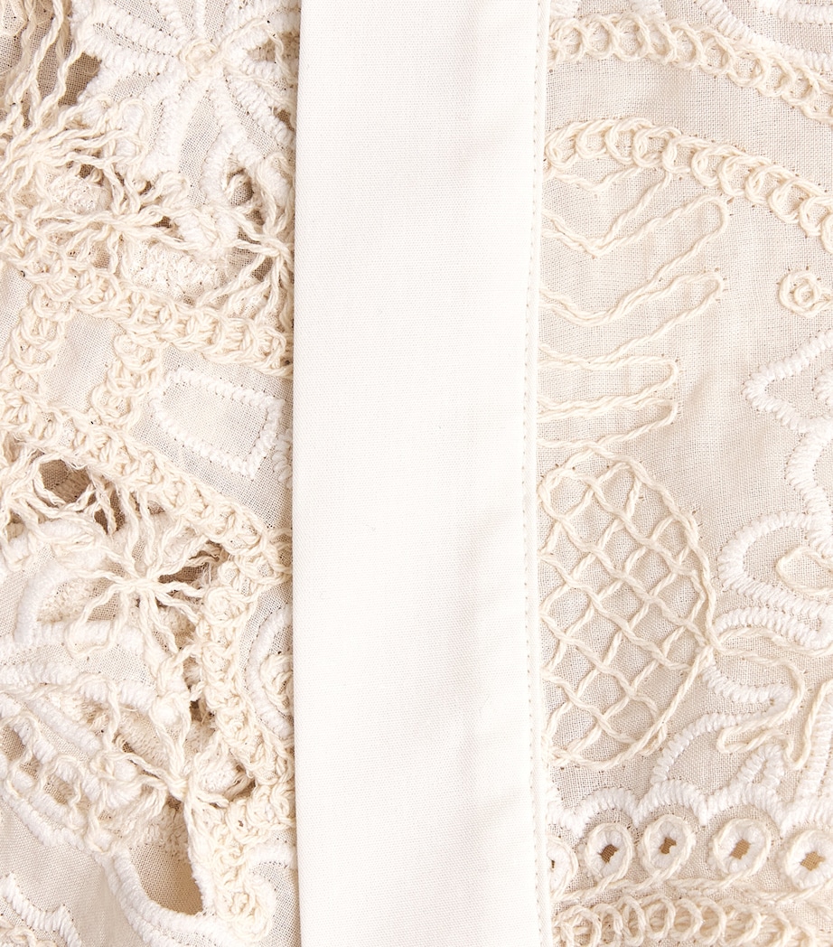 Loretta Caponi Womens Cotton Embroidered Ansedonia Robe Isola Bella Image 6