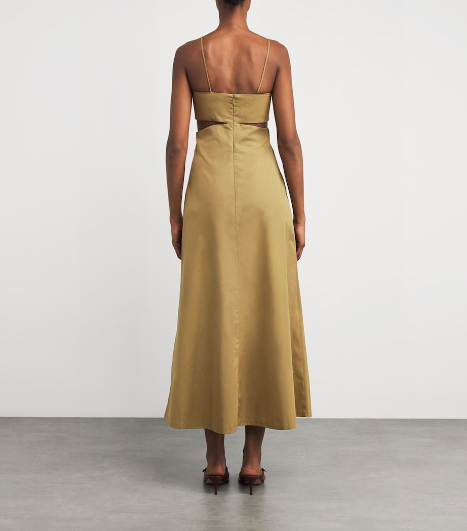 Organic Cotton Aquilone Maxi Dress 4024 KHAKI Image 3