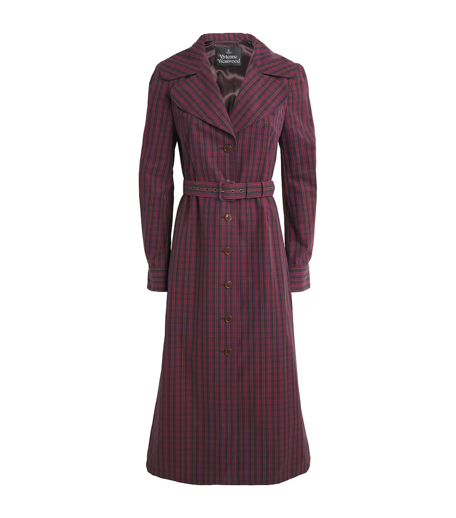 Vivienne Westwood Womens Cotton Tartan Liska Trench Coat Red/green/blue Image 1