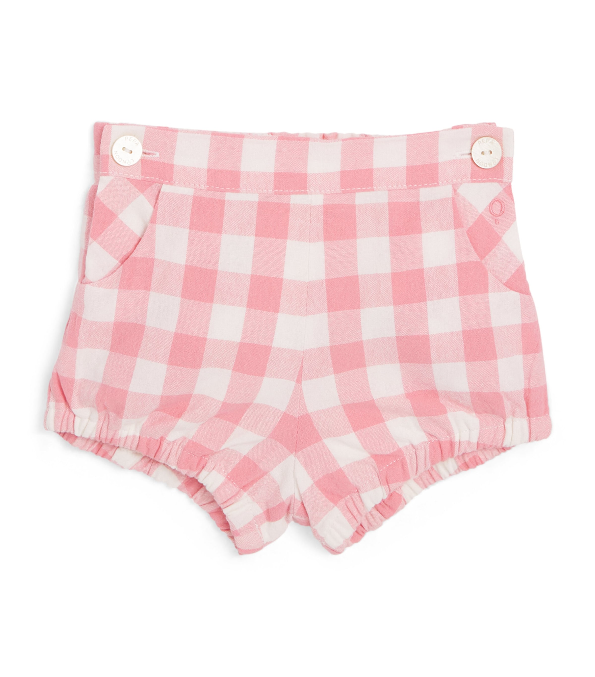 PEPA LONDON Cotton Gingham Shorts (1-24 Months) Red Image 1