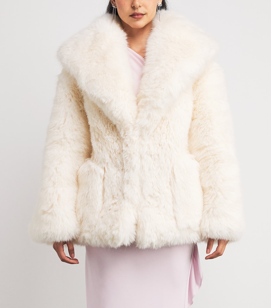 Faux Fur Coat WHITE Image 3