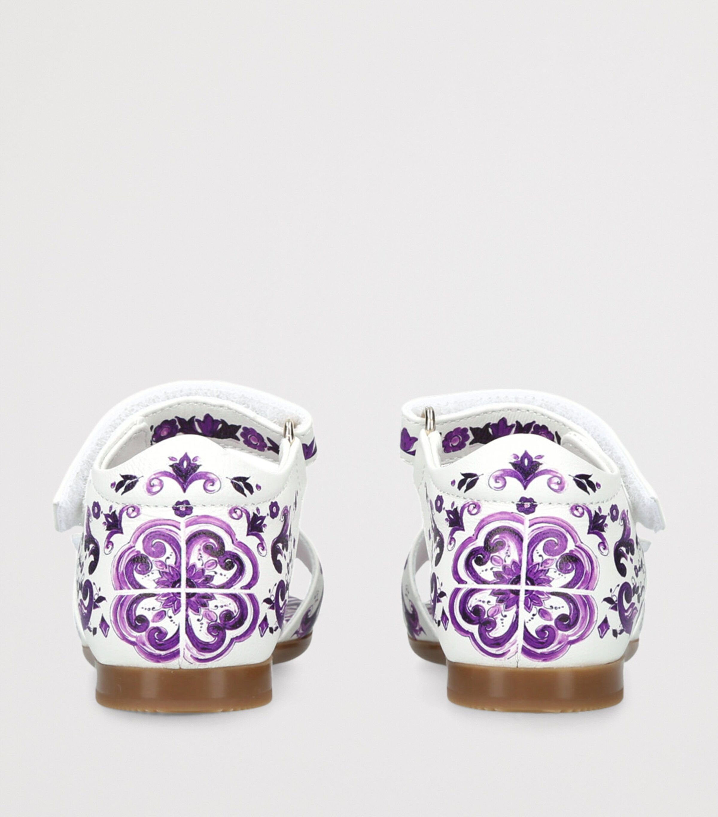 Dolce&Gabbana Kids Printed Leather Sandals Purple Image 2