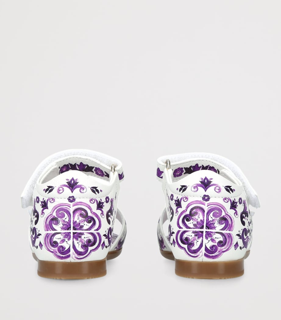 Printed Leather Sandals PURPLE Image 2