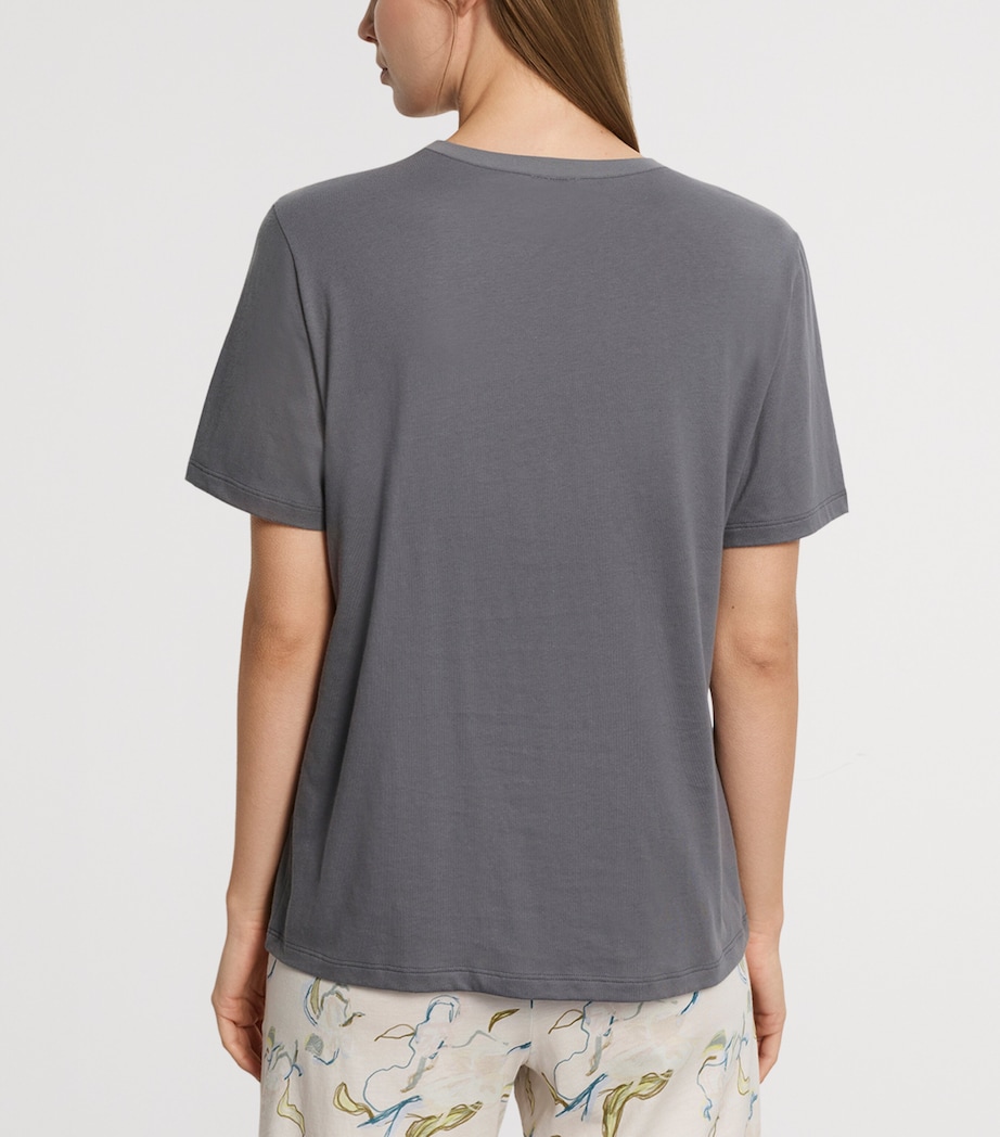 Hanro Womens Organic Cotton Natural T-Shirt Mercury Image 3