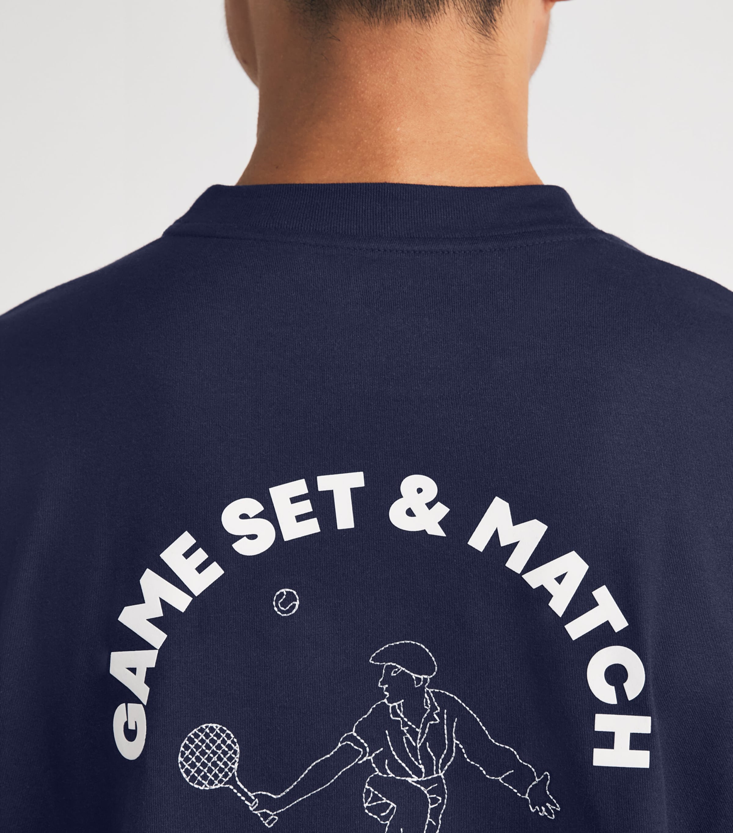 Lacoste Mens Ultra Dry Tennis Heritage Graphic T-Shirt Navy Blue Image 3