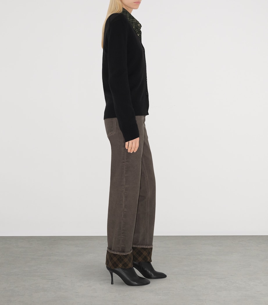 Wool Logo-Label Cardigan BLACK Image 5