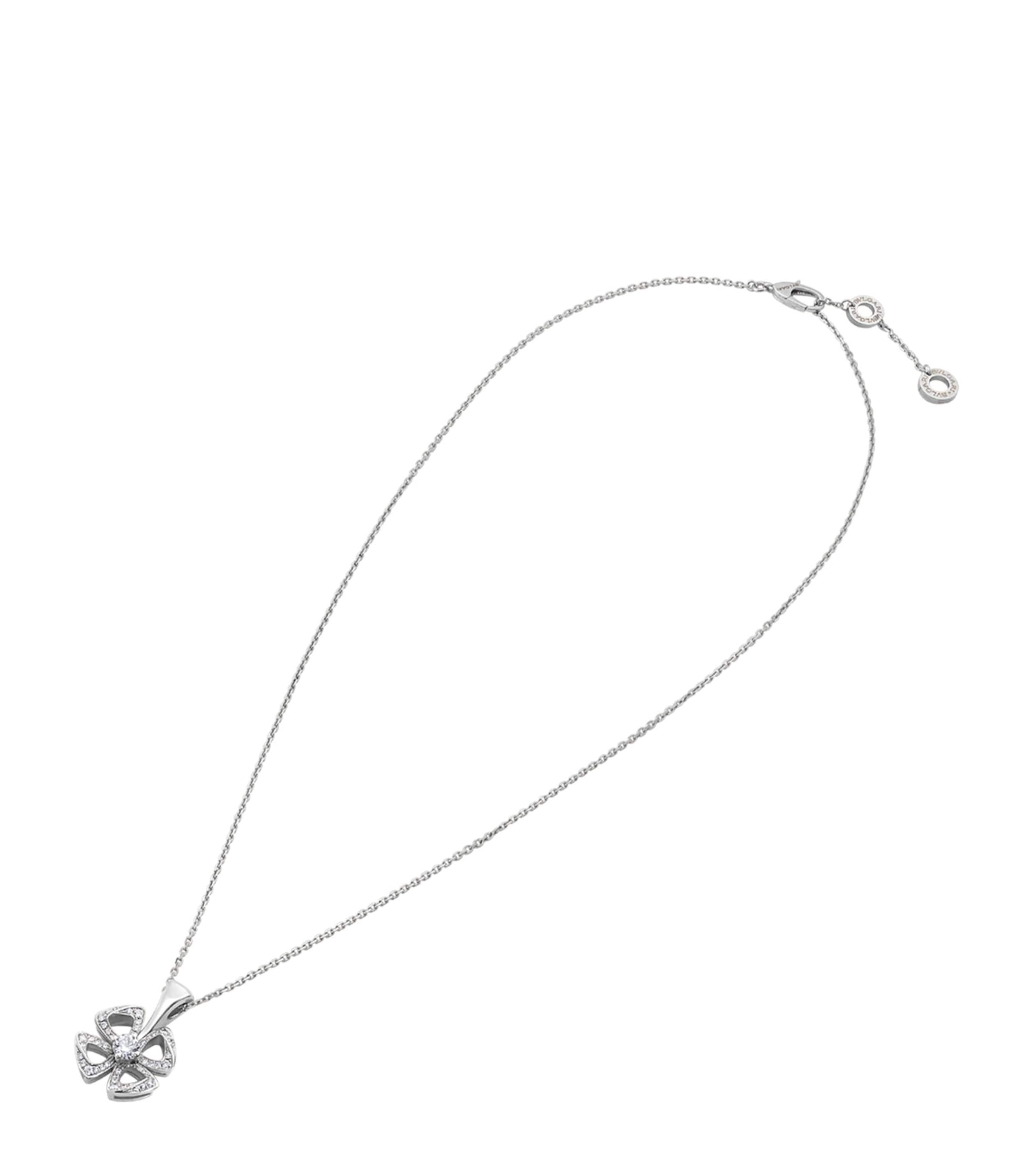 Bvlgari White Gold and Diamond Fiorever Necklace White Gold Image 1