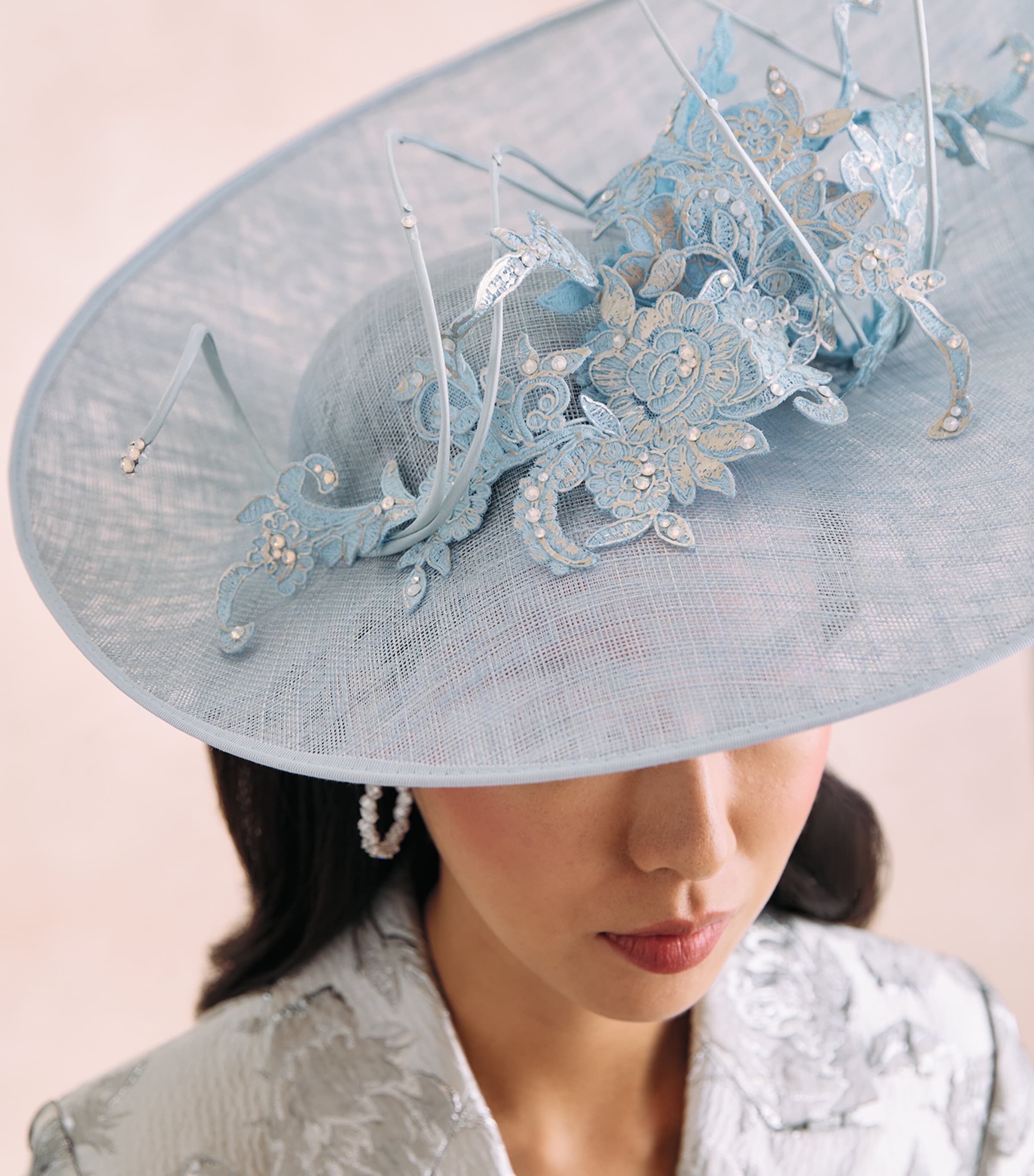 Vivien Sheriff Appliqué Equestrian Hat Ice Blue Image 3