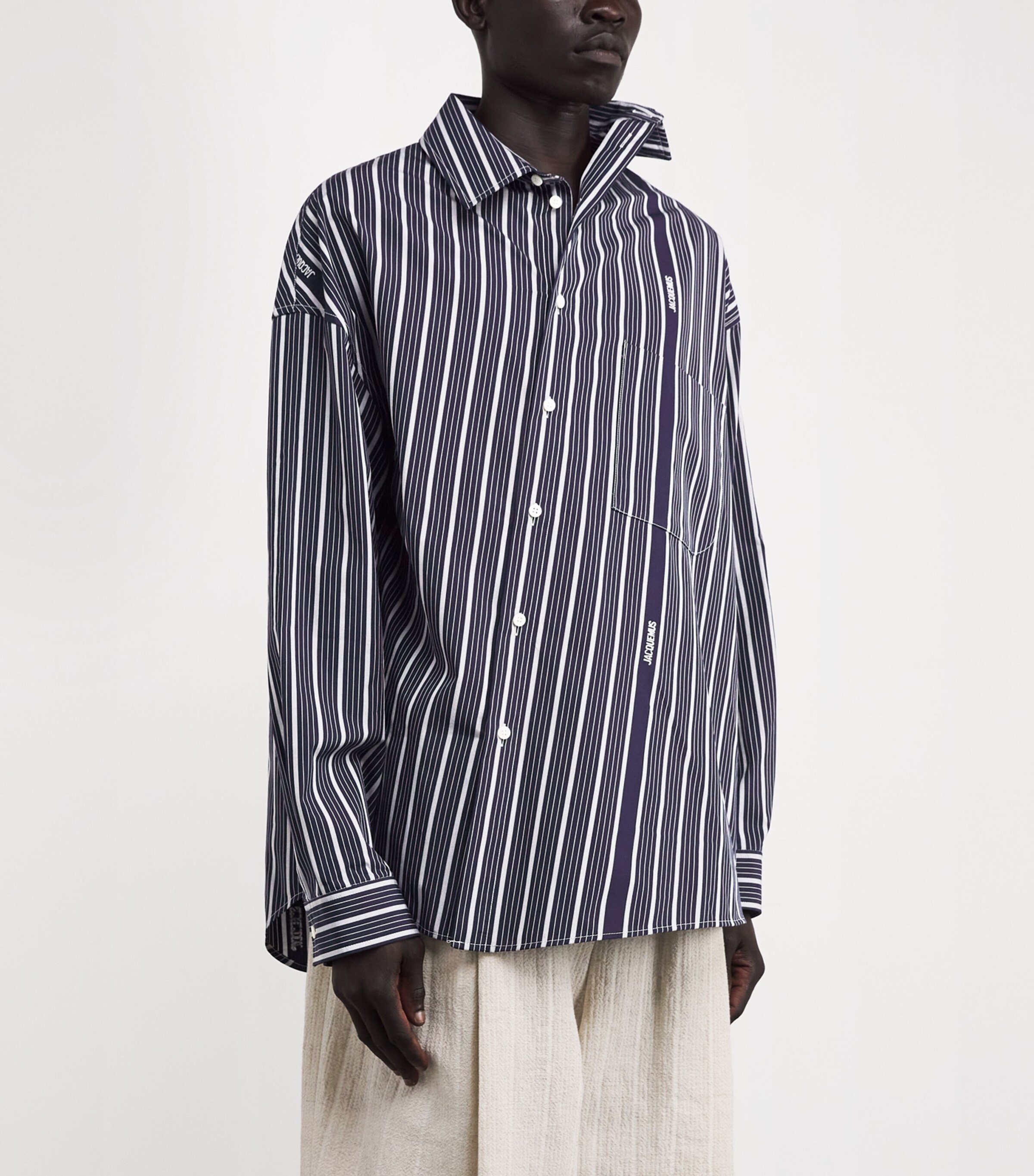 Cotton Cuadro Shirt 3EQ-BUS LOGO STR NAV Image 3