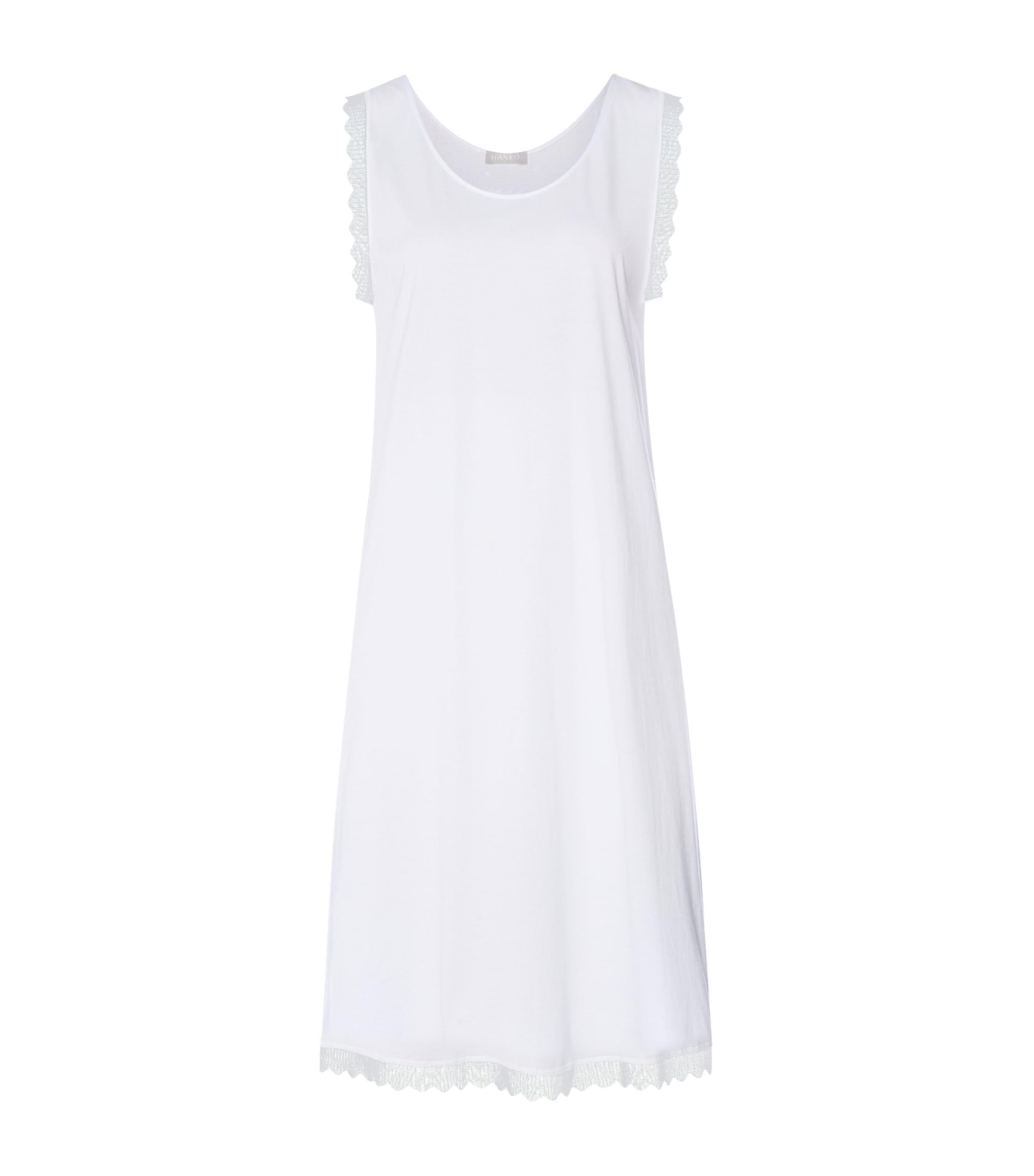 Hanro Womens Pima Cotton Inaya Nightdress White Image 1