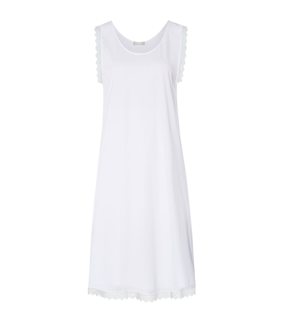 Hanro Womens Pima Cotton Inaya Nightdress White Image 1