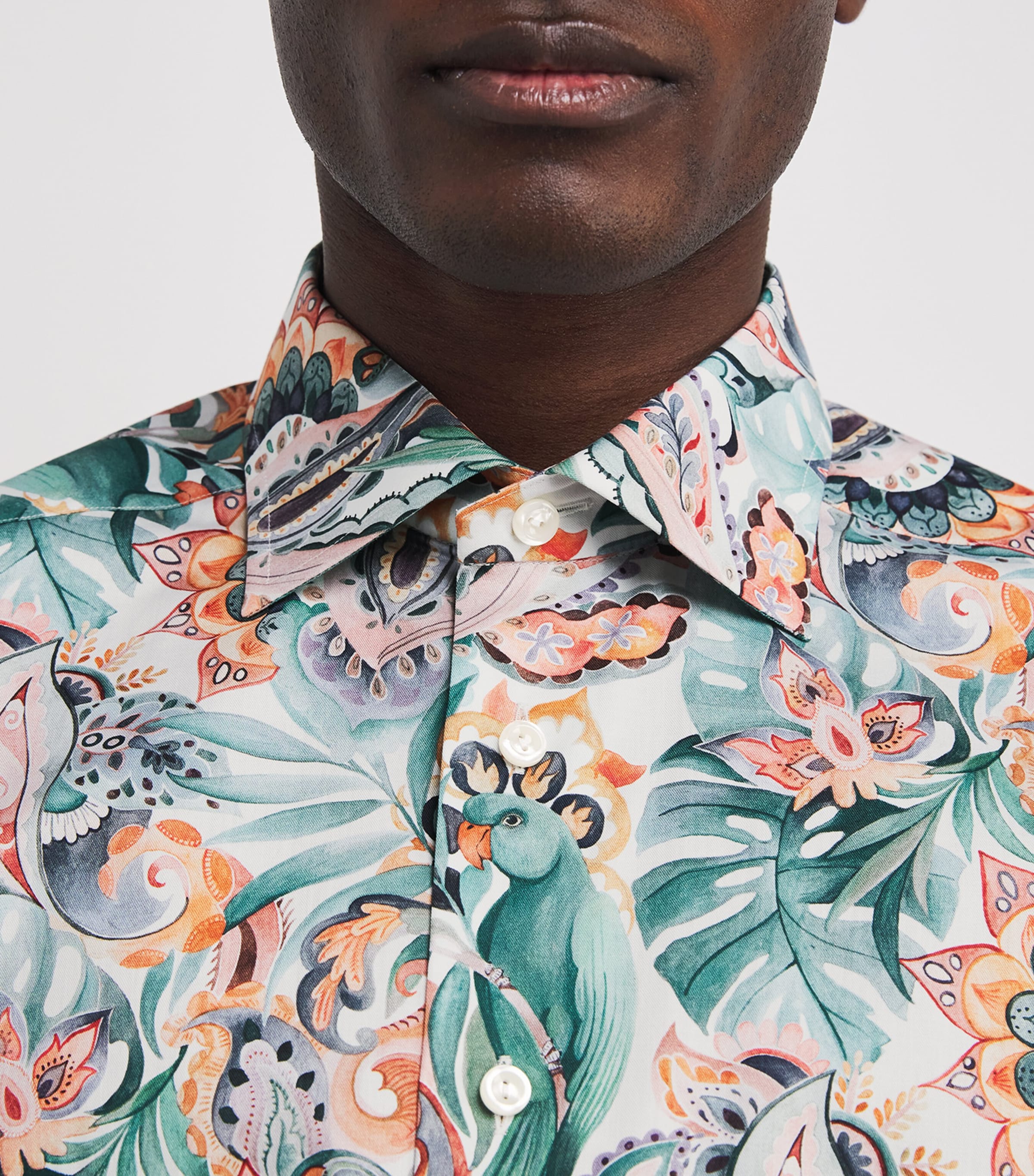 Cotton Printed Slim-Fit Shirt 99 MUTLI Image 6