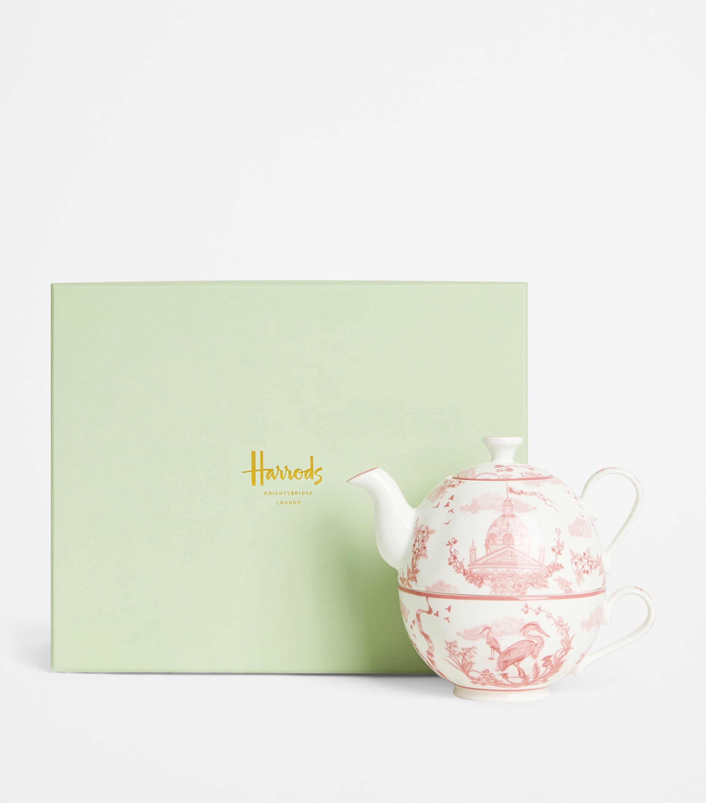 Bone China Toile Tea for One Set PINK Image 2