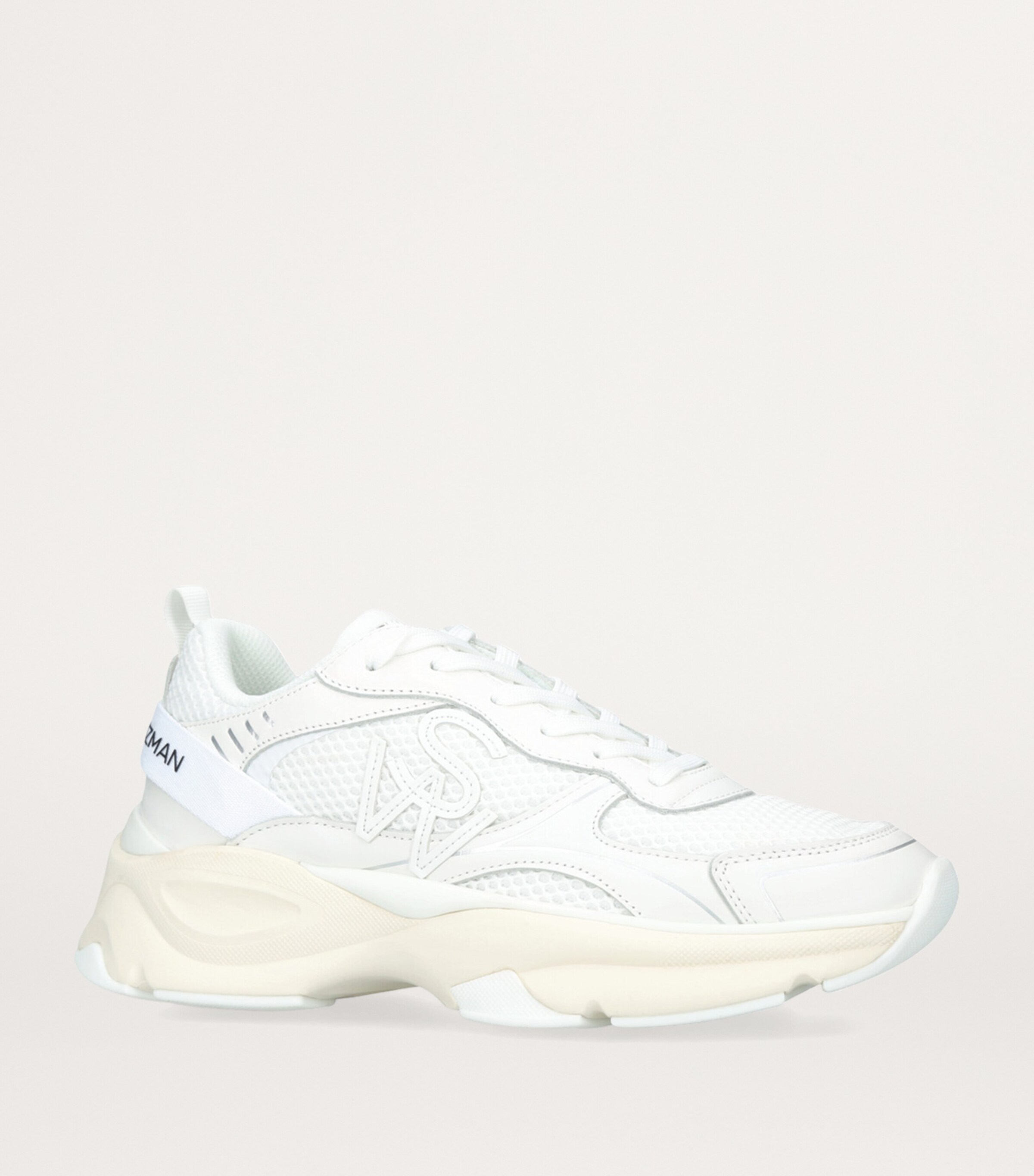 Stuart Weitzman Leather-Trim SW Sneakers White Image 3