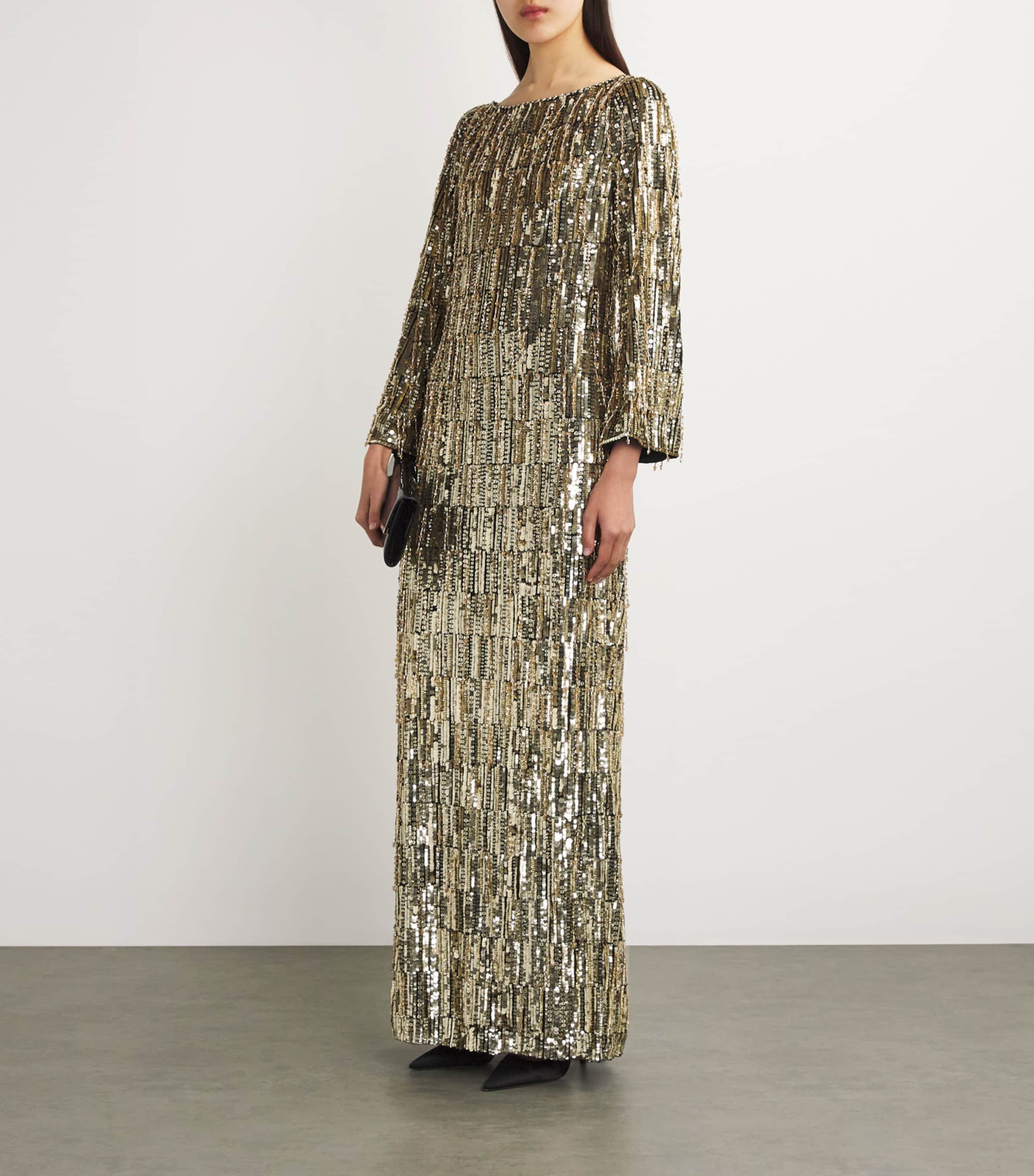 Sequinned Eartha Gown LQRCE 2033/GOLD 172 Image 2