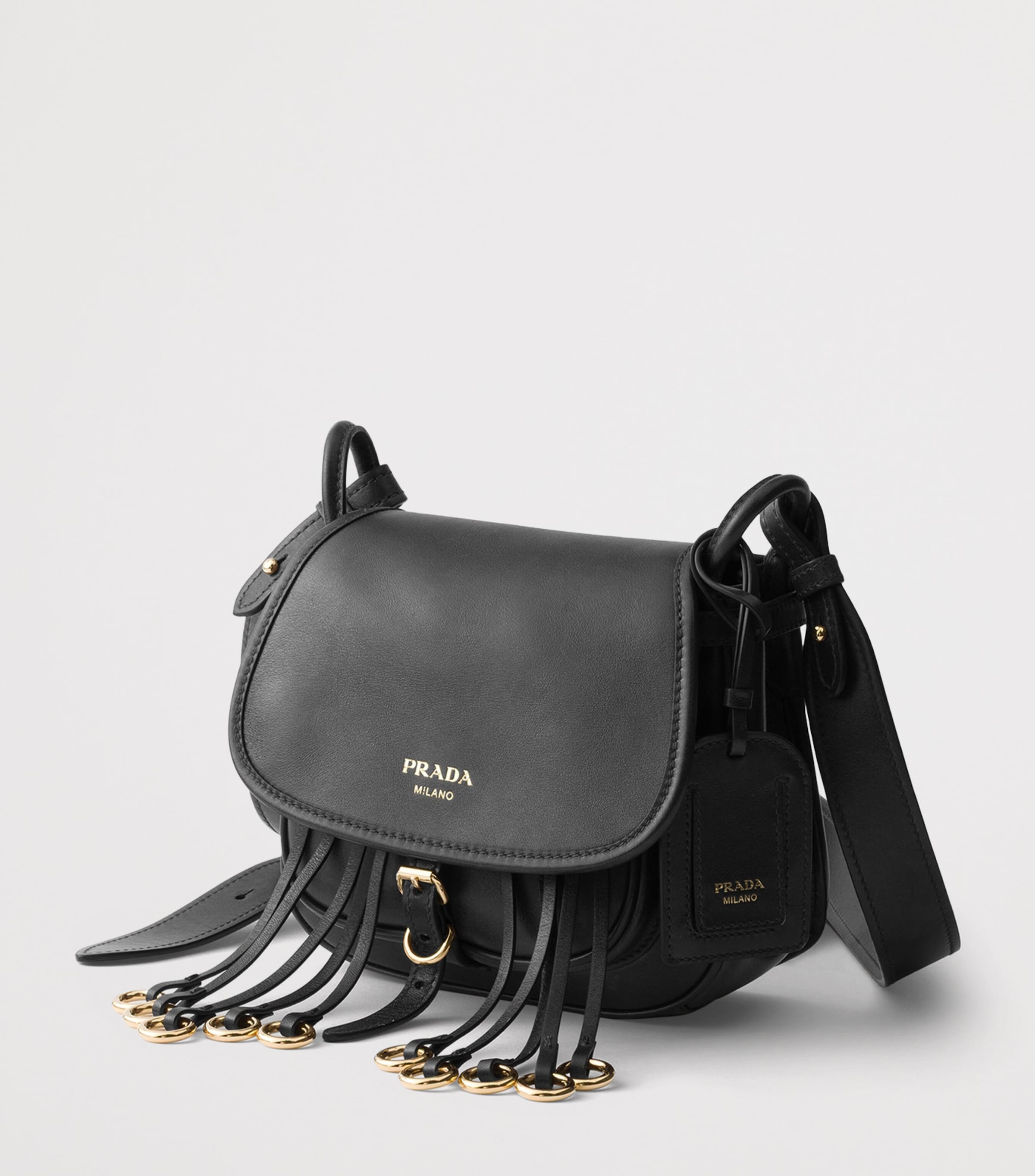 Prada Mini Leather Corsaire Shoulder Bag Black Image 2