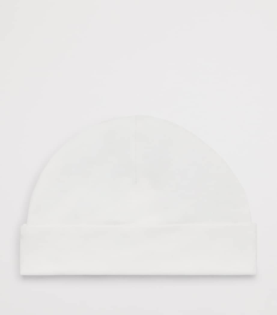 PAINT MY DREAMS Cotton Embroidered ‘X’ Beanie White Image 2