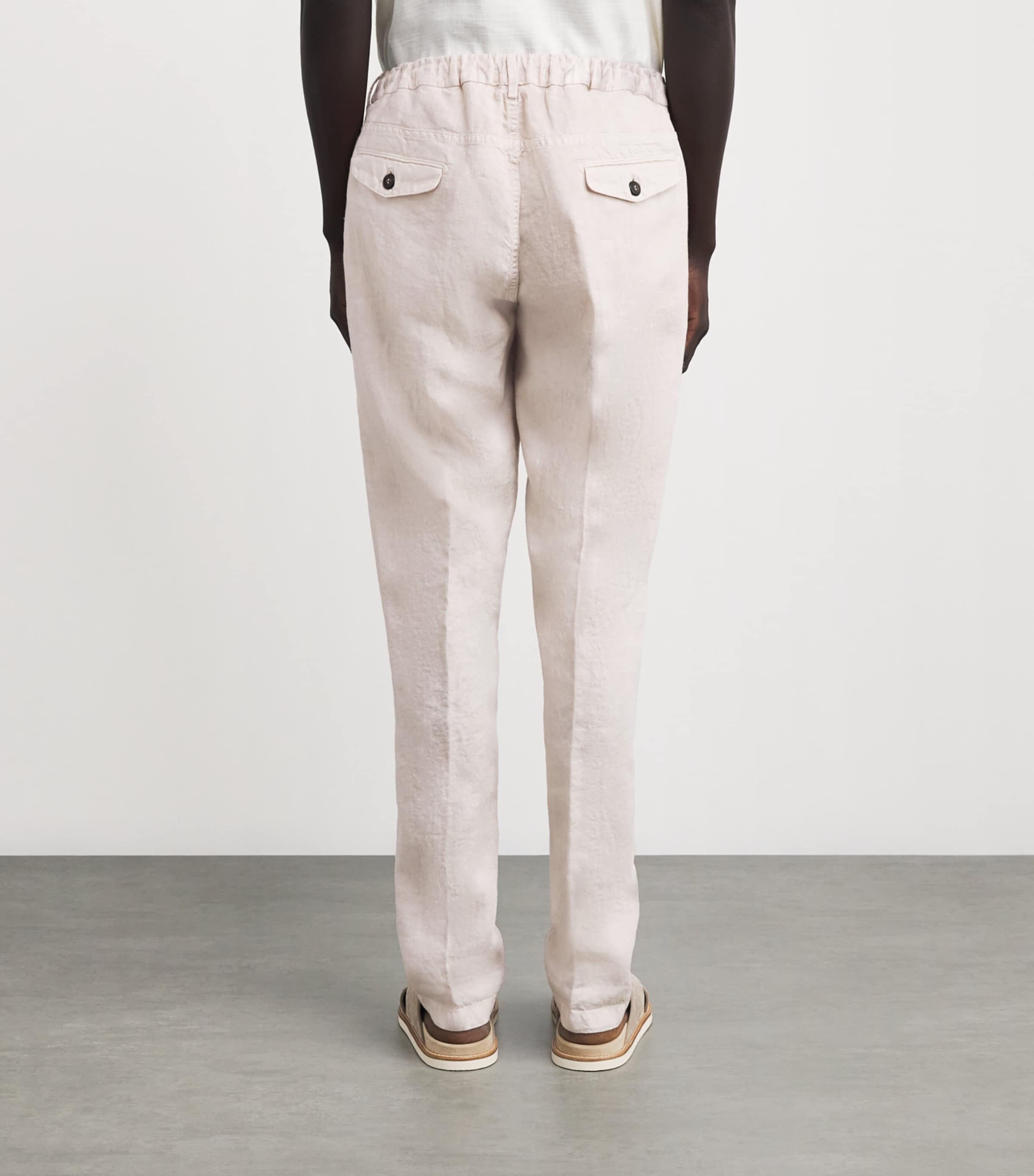 Linen Drawstring-Detail Trousers SABBIA Image 4