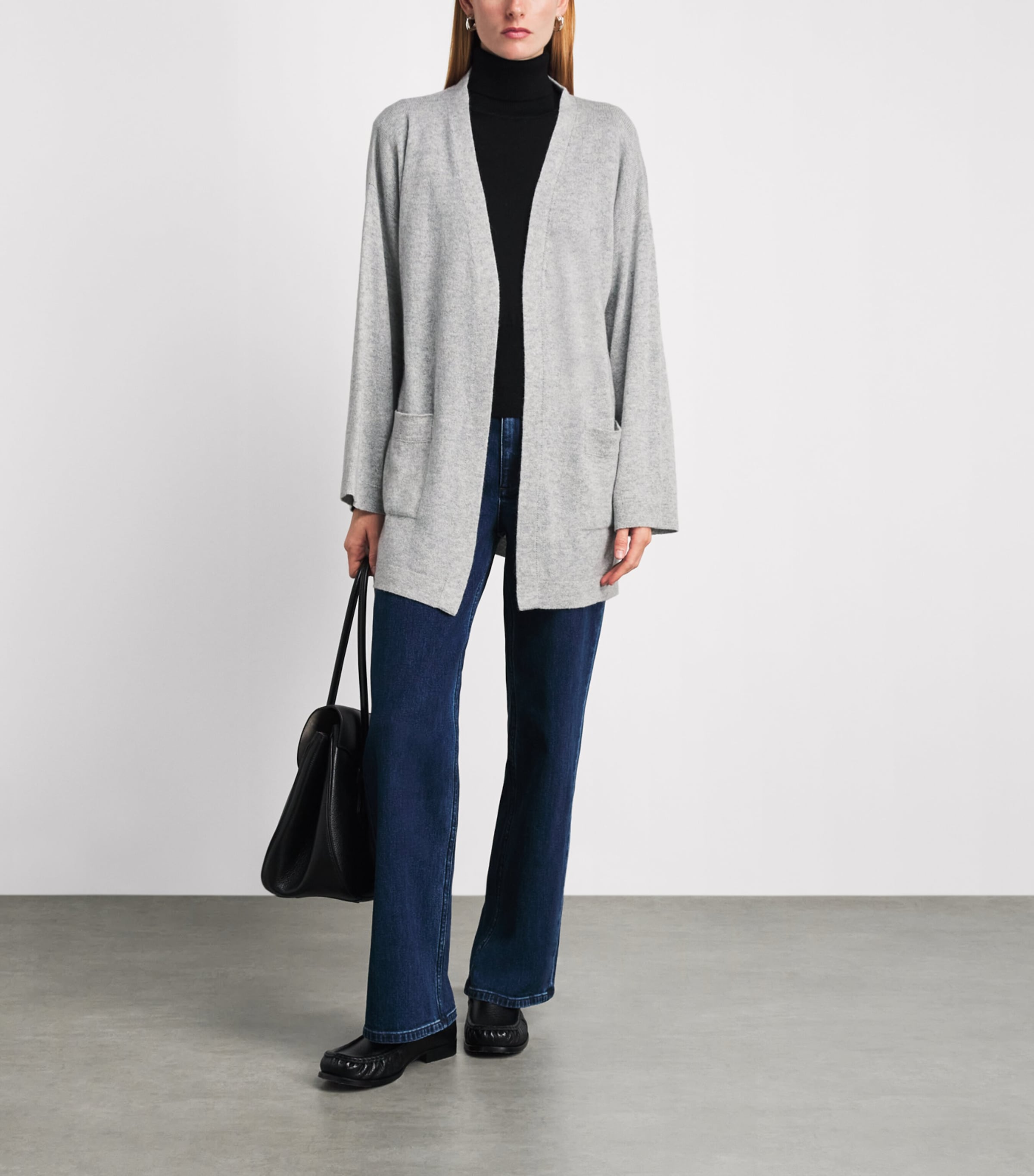 Johnstons Of Elgin Womens Cashmere Long Cardigan Pearl Image 2