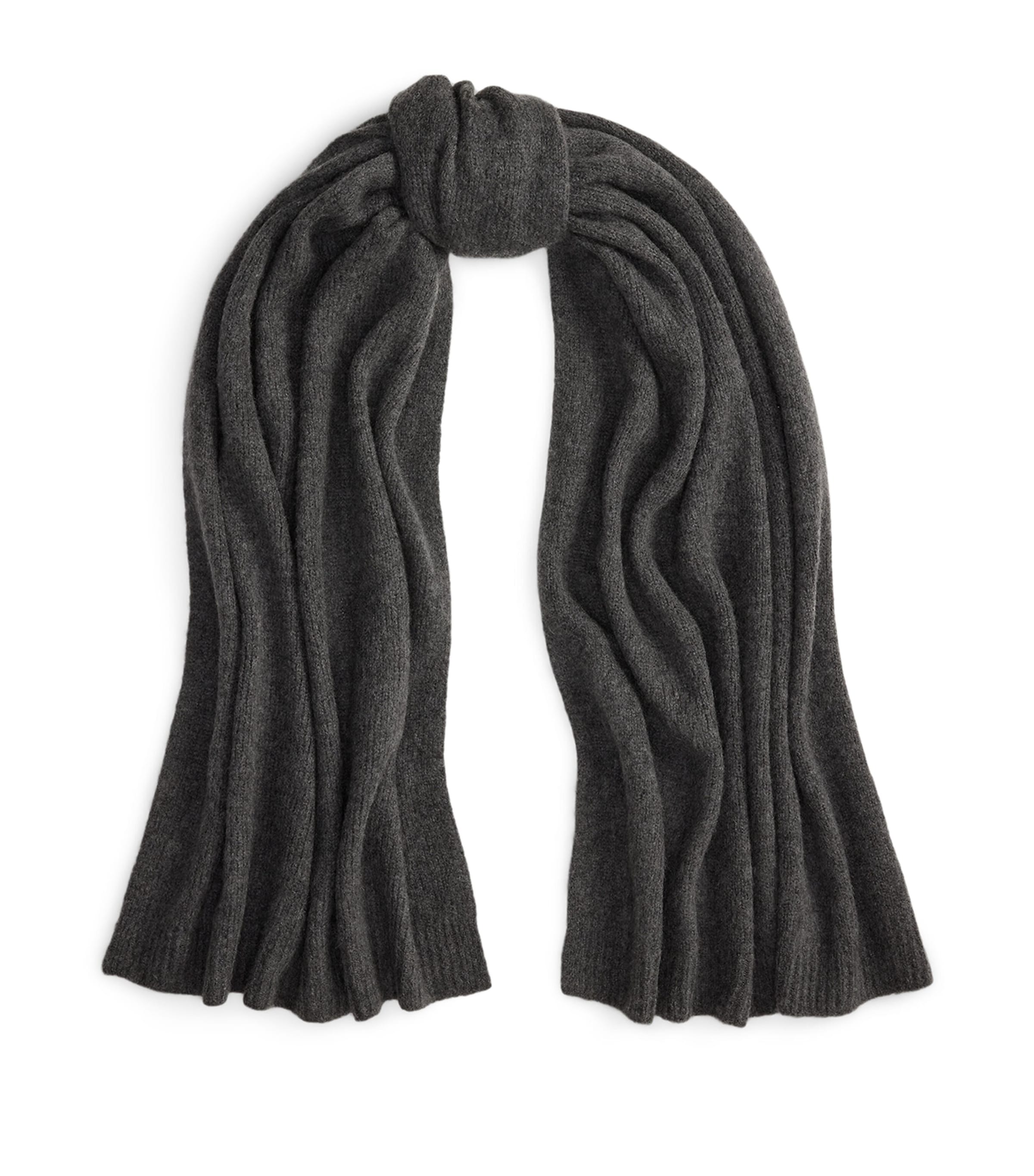 Ralph Lauren Cashmere-blend Jersey Scarf In Gray