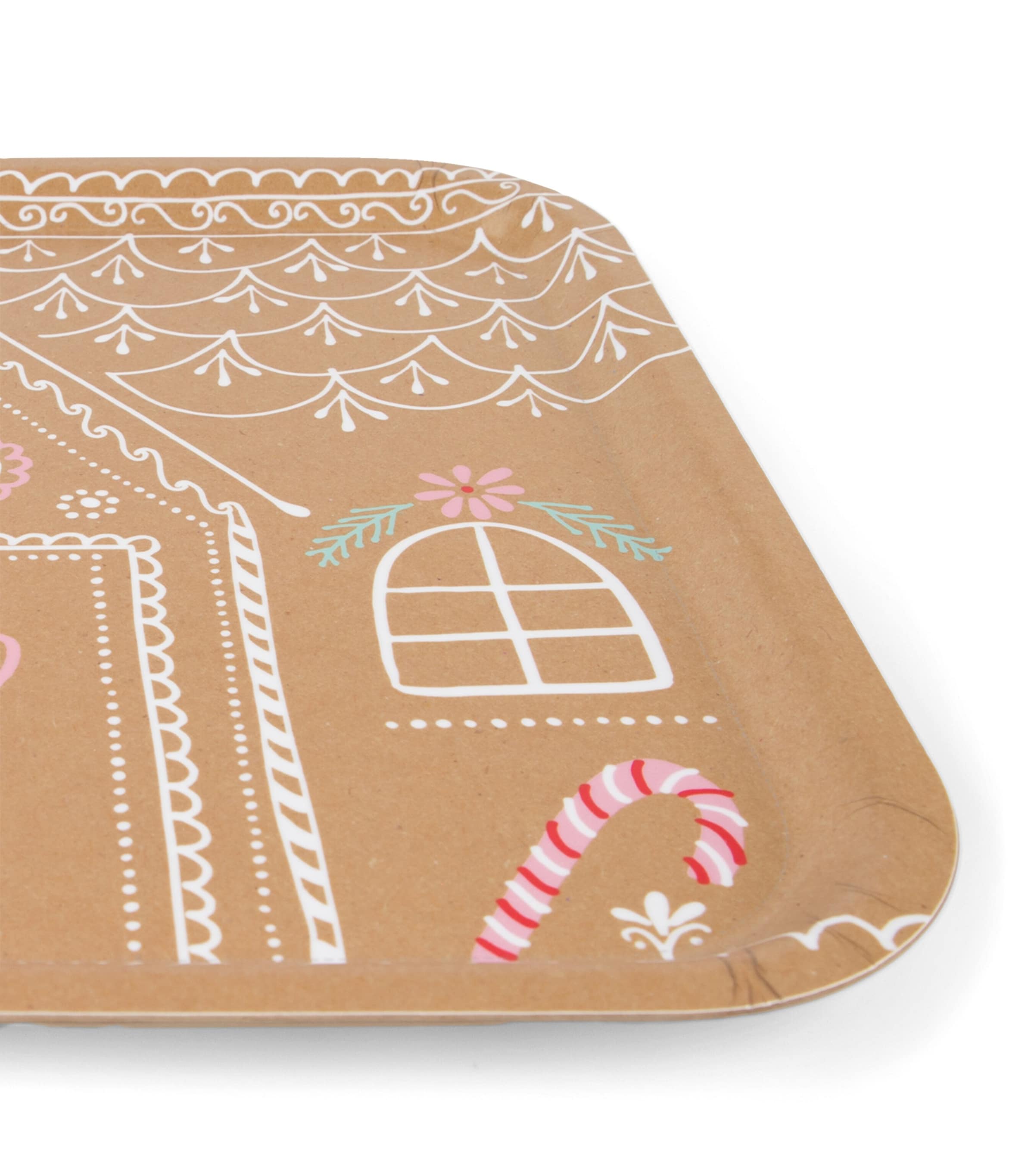 Meri Meri Wooden Gingerbread House Tray (31cm x 31cm) Multicolored Image 2