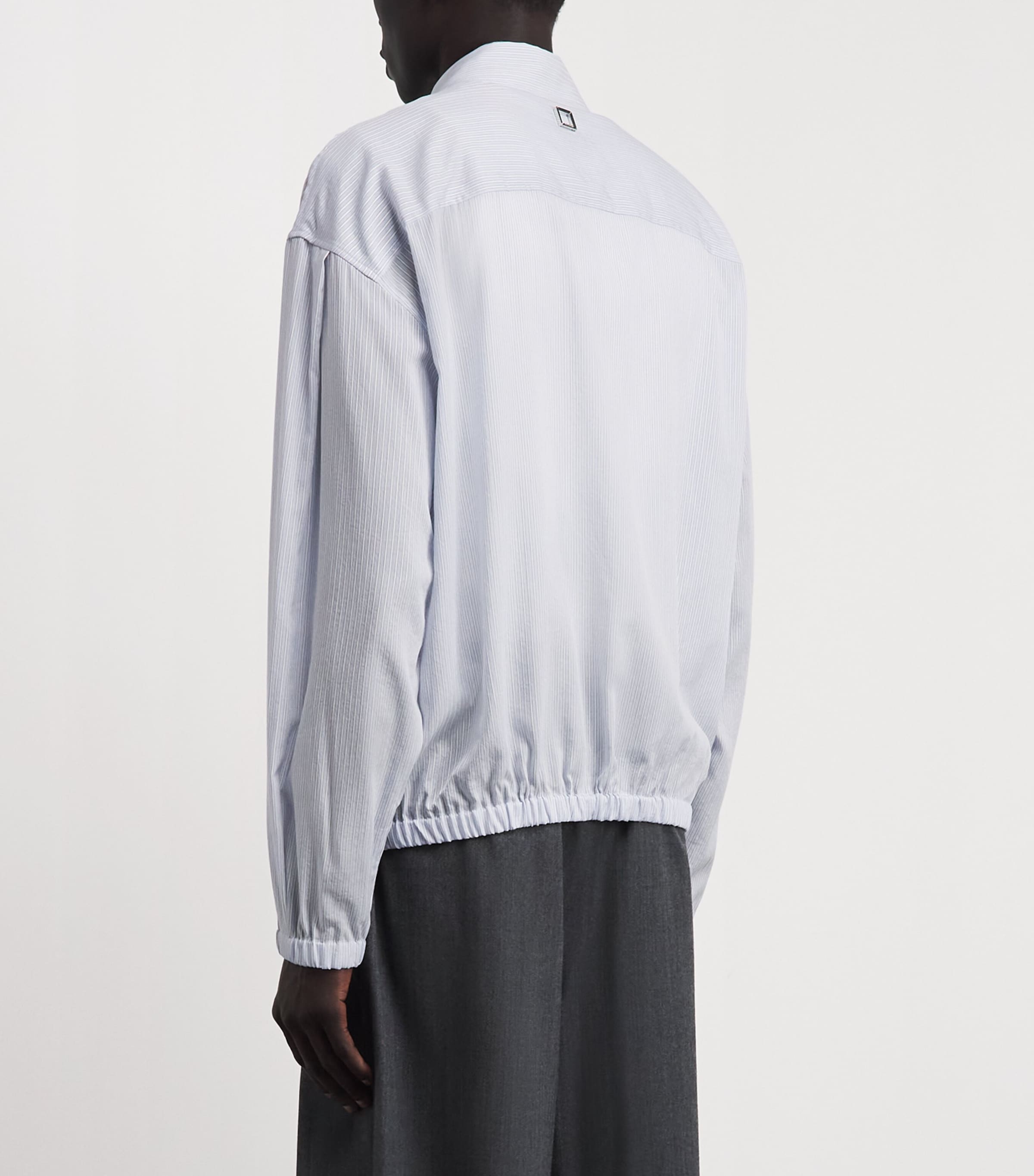 Wooyoungmi Mens Stripe Zip-Up Shirt Blue Image 5